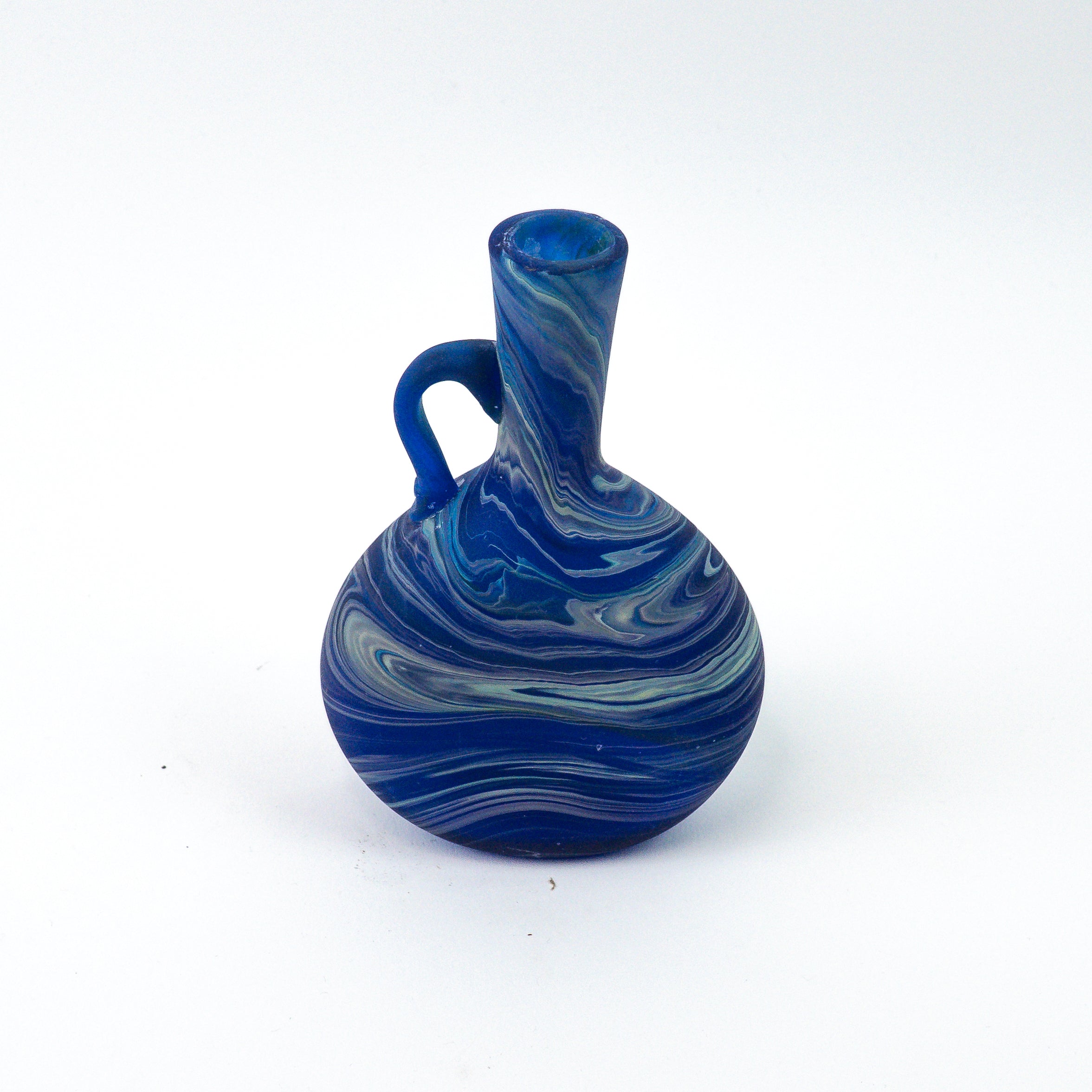 Hebron Mini Carafe / Vase Blue – Recycled Glass & Handblown