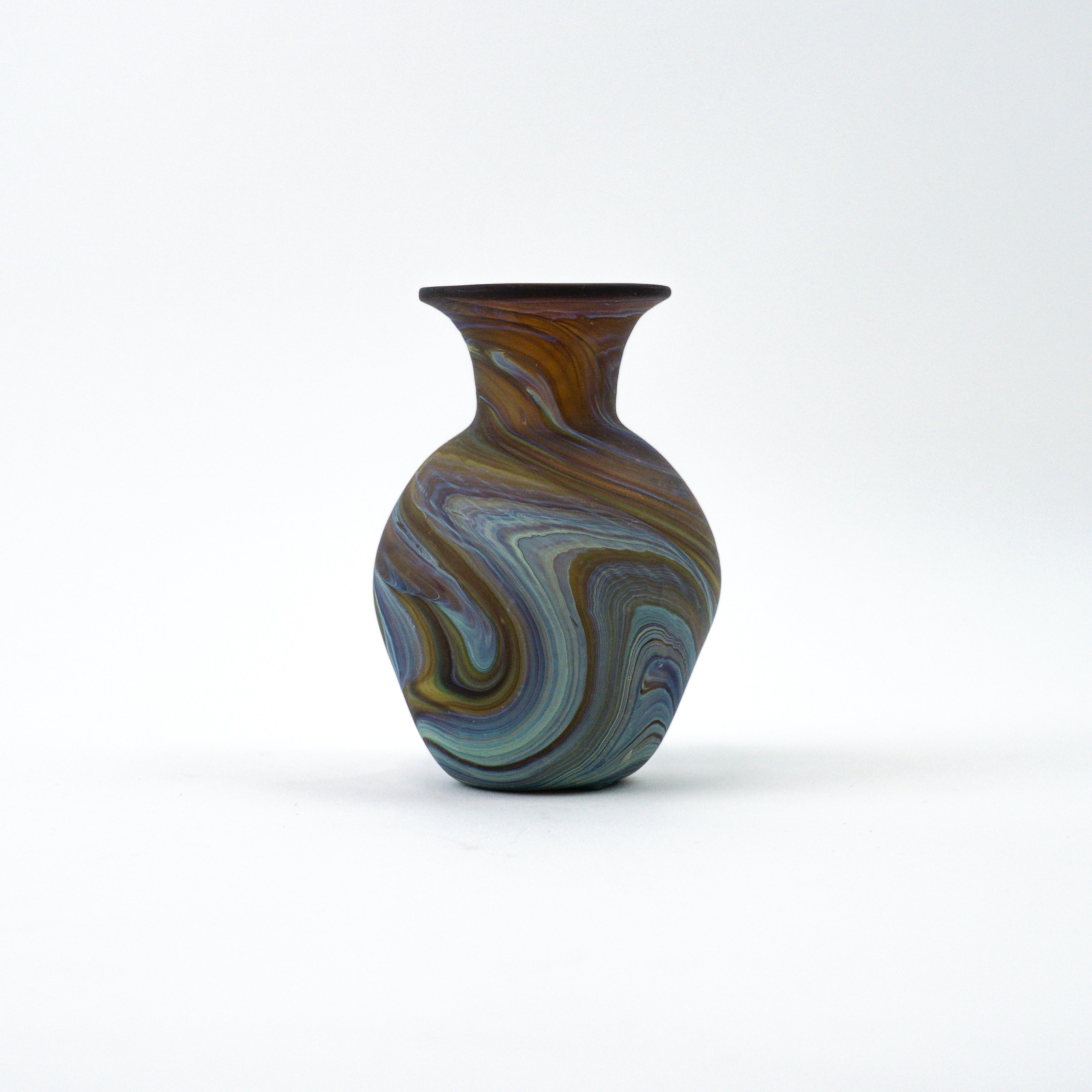 Hebron Mini Vase Braun – Recyceltes Glas & Handgeblasen