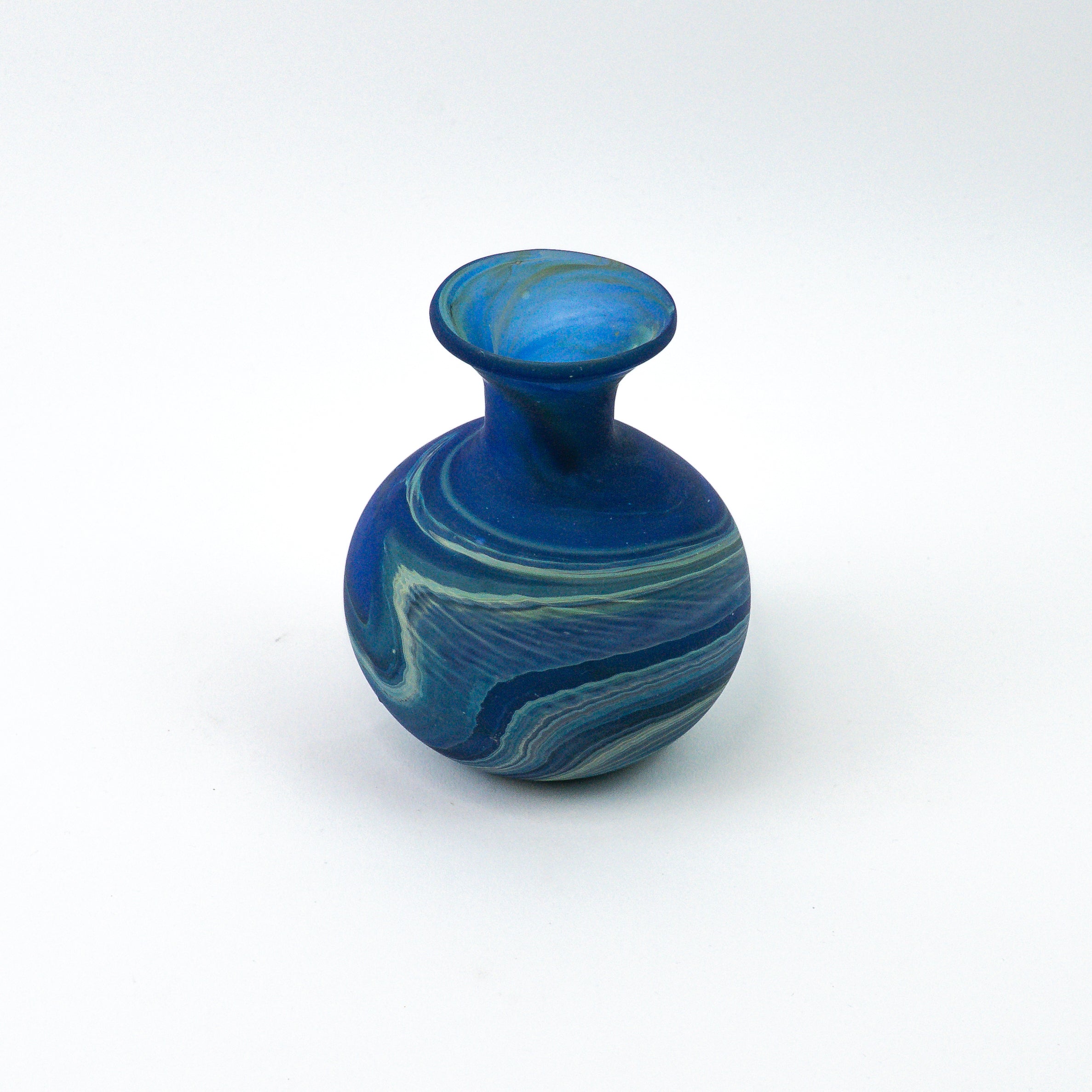 Hebron Mini Vase Blue – Recycled Glass & Handblown