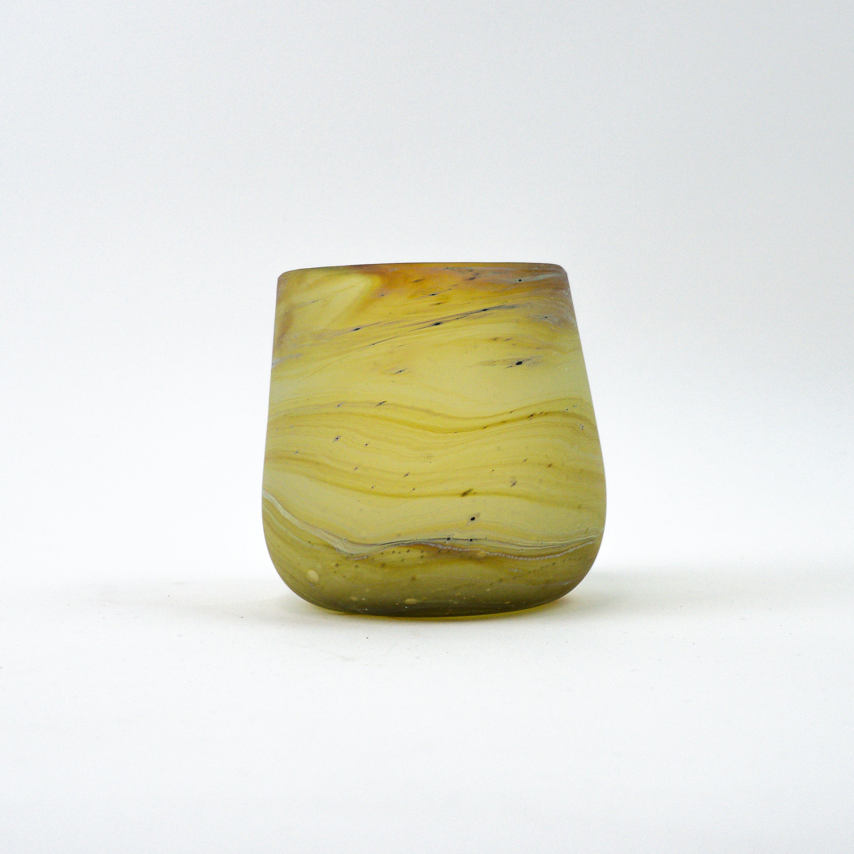 Hebron Tasse Gelb – Recyceltes Glas & Handgeblasen