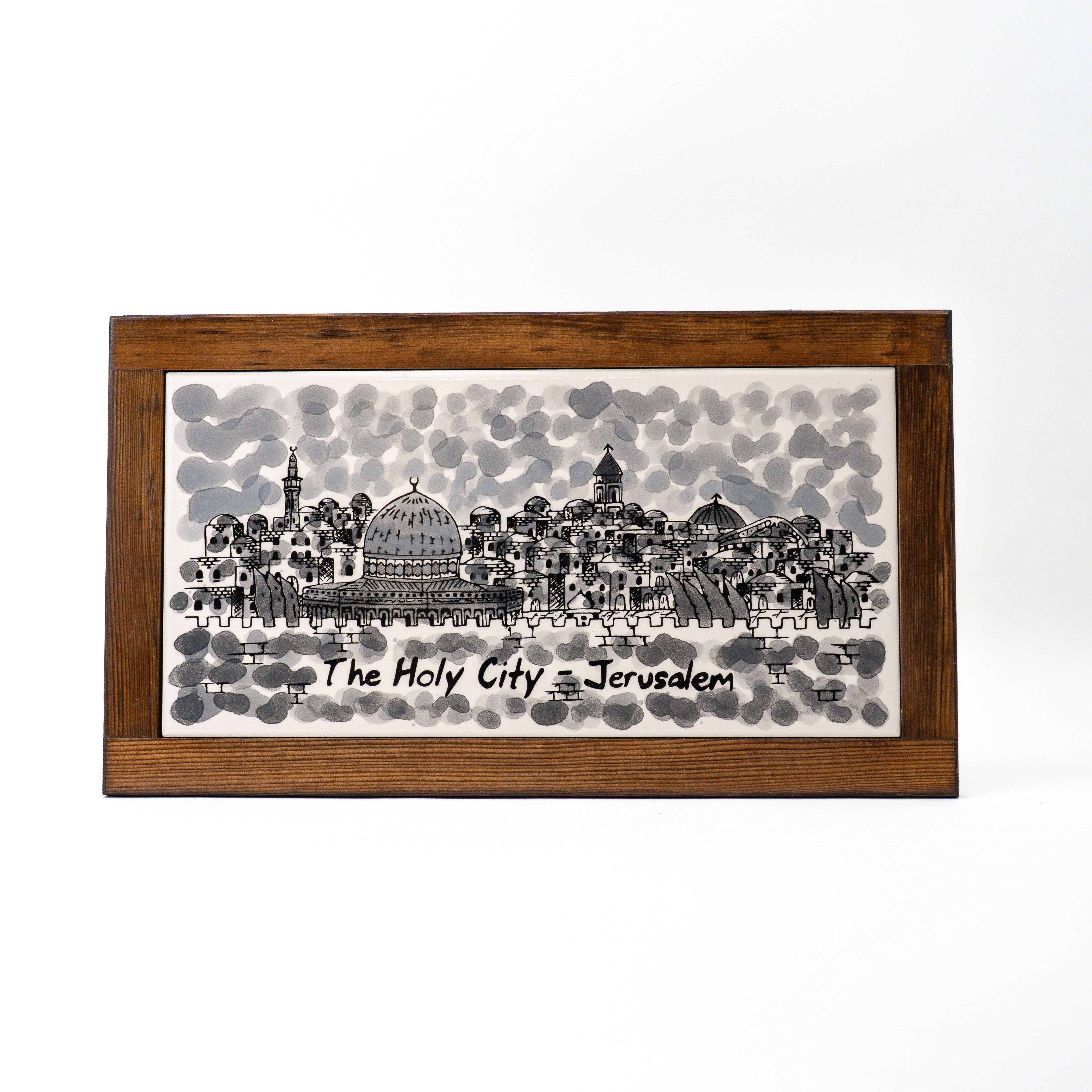 Wall decoration - The holy city Jerusalem (Black & White)