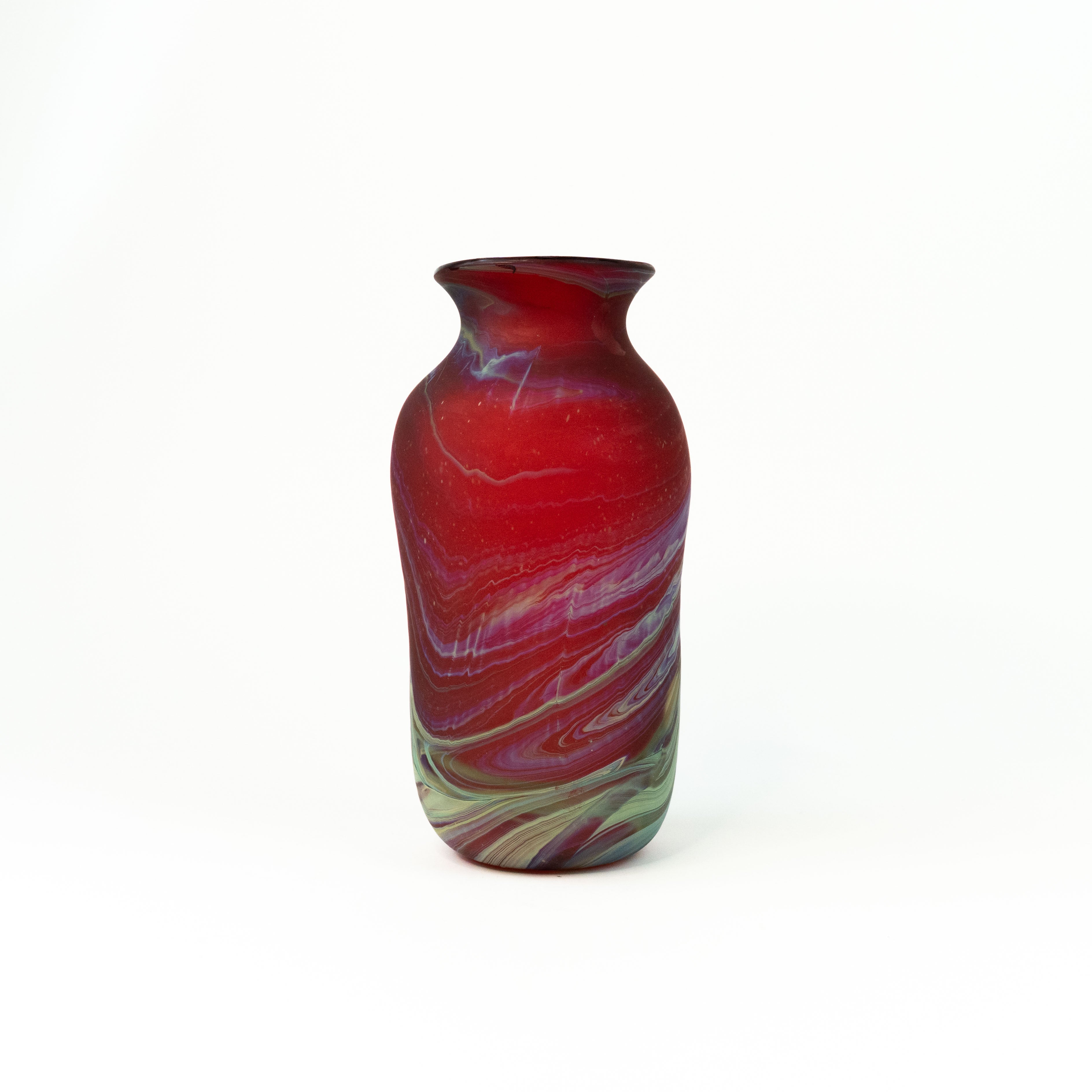 NEU Vase Rot – Recyceltes Glas & Handgeblasen