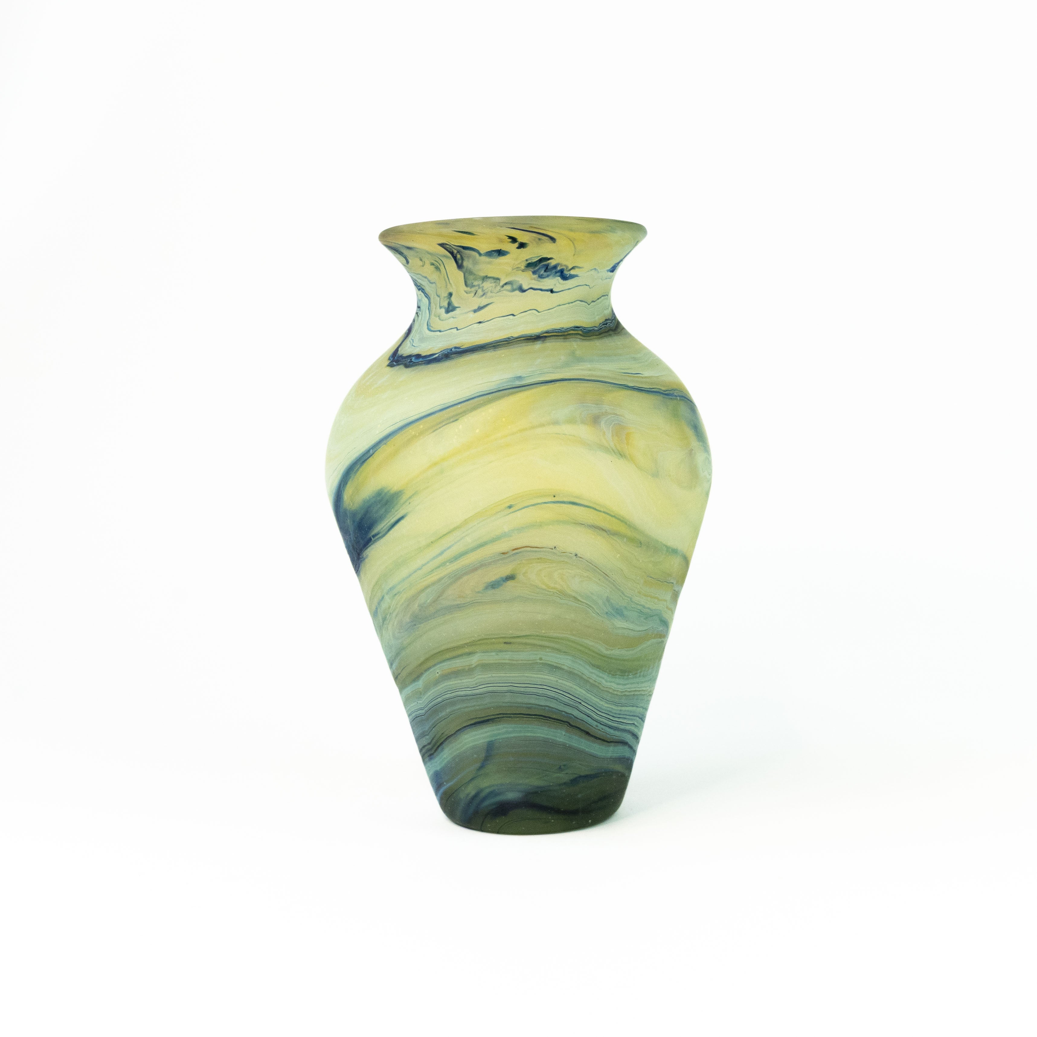NEU Vase Trikolore Limette – Recyceltes Glas & Handgeblasen