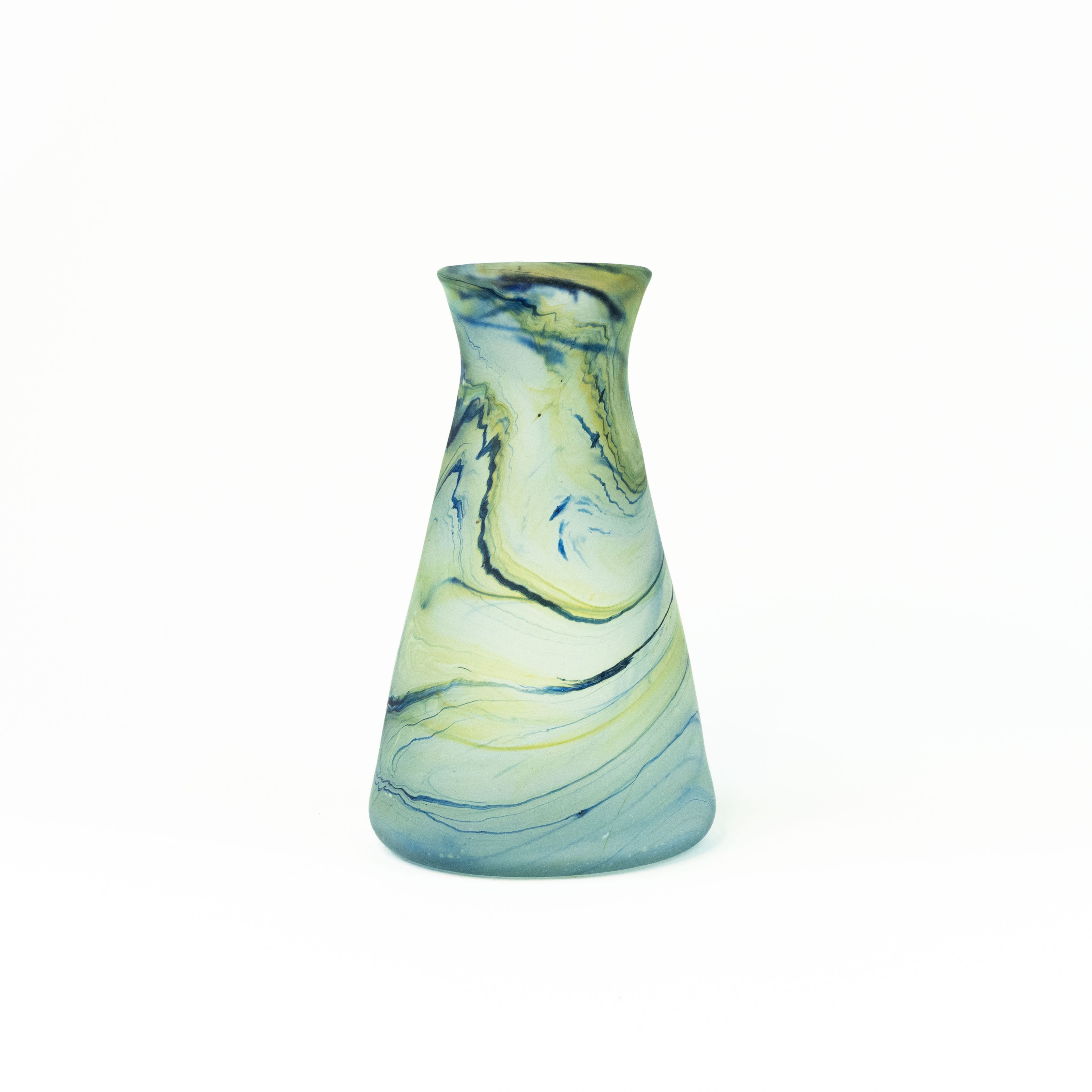 NEU Vase / Karaffe Trikolore Baby-Blue – Recyceltes Glas & Handgeblasen