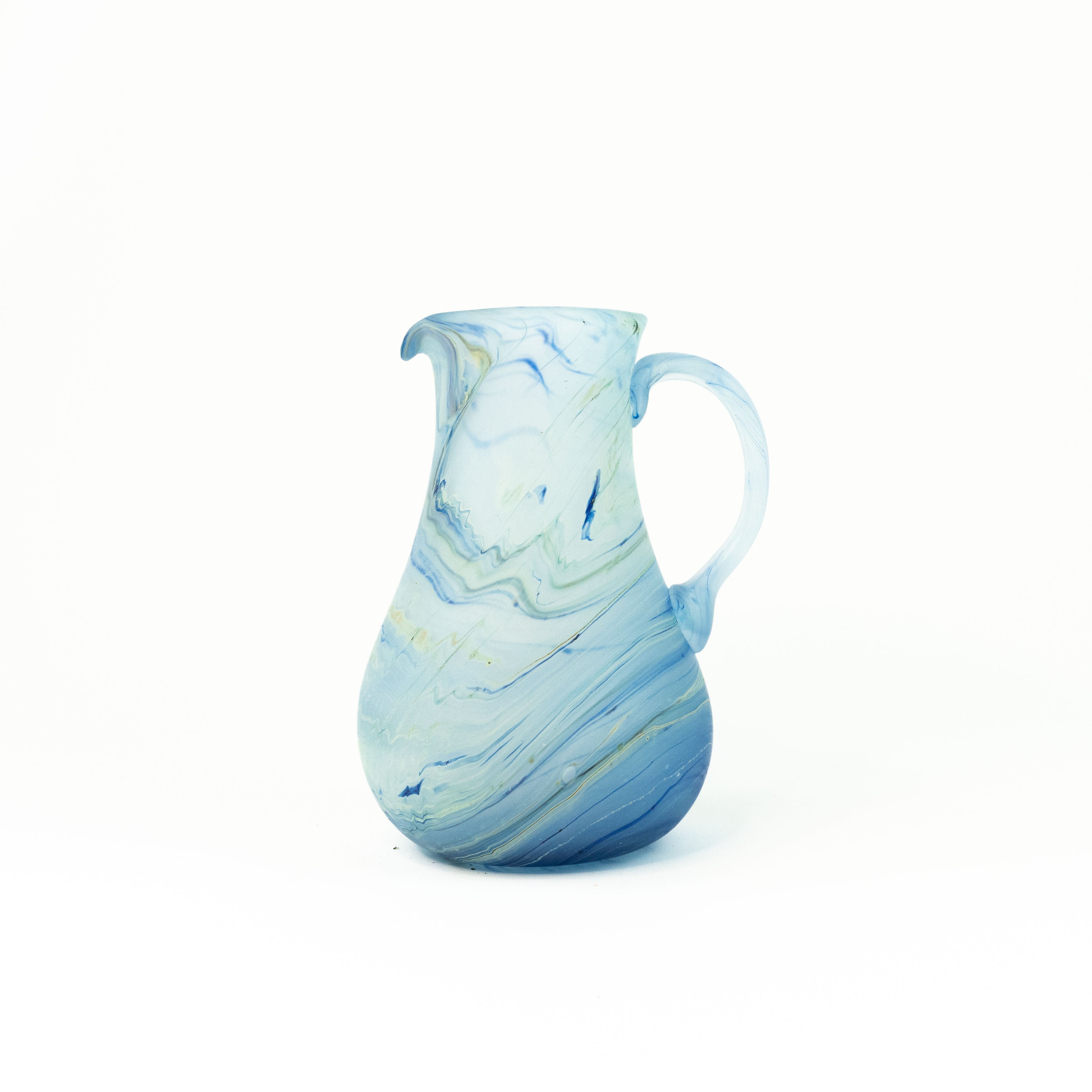 NEU Karaffe Baby-Blue – Recyceltes Glas & Handgeblasen