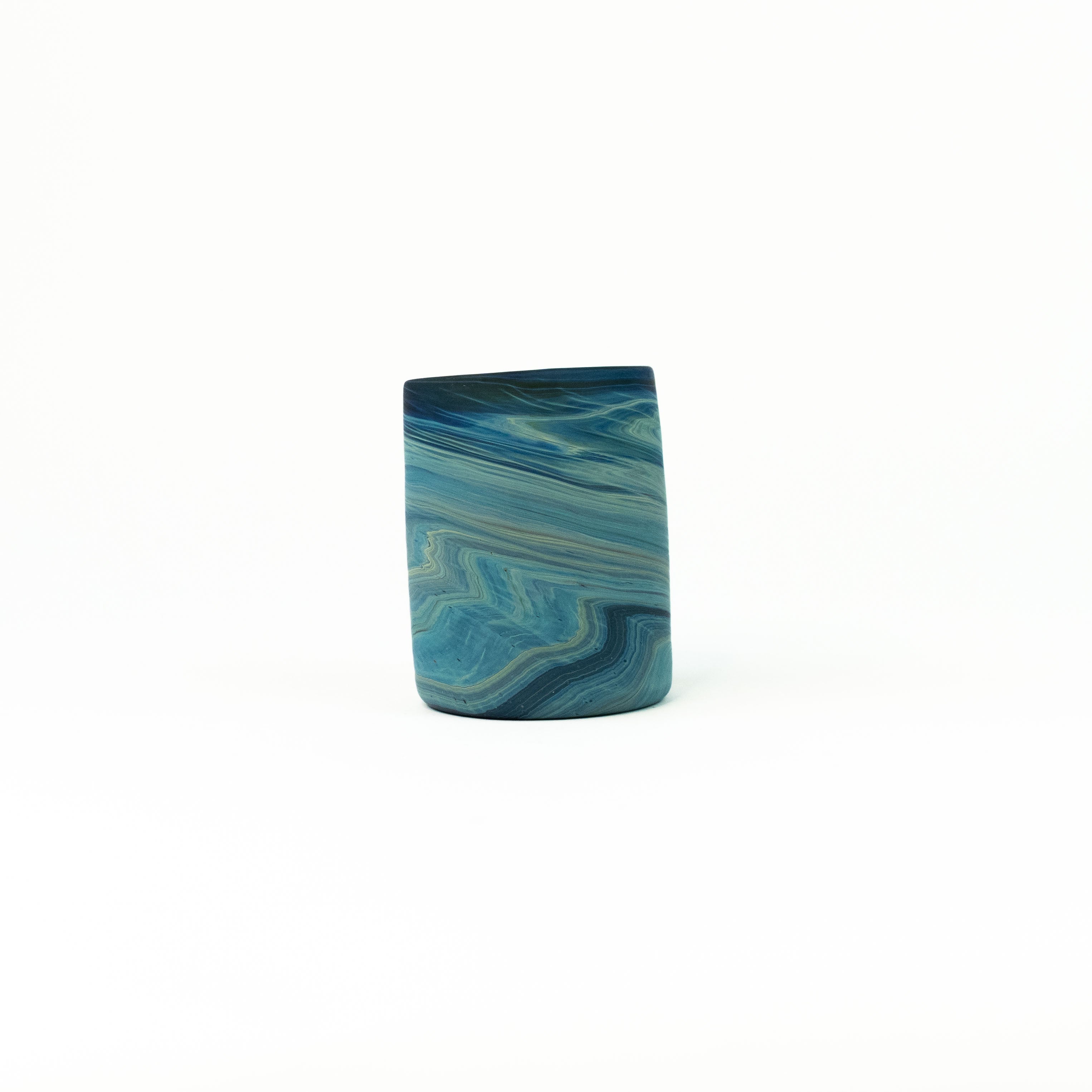 Neu Glas Blau ± 400ml straight/short – Recyceltes Glas & Handgeblasen