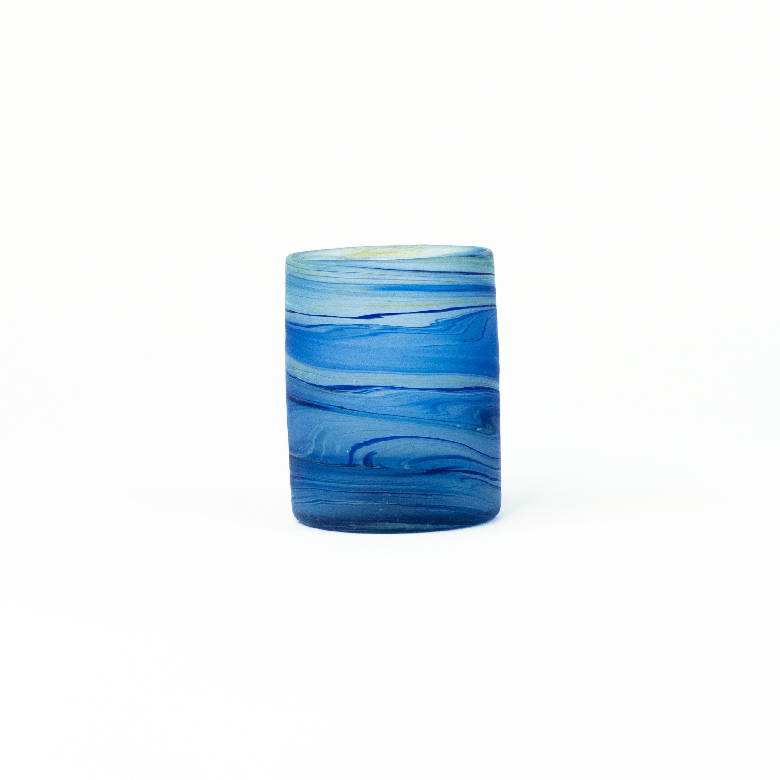 Neu Glas Blau ± 400ml straight/short – Recyceltes Glas & Handgeblasen
