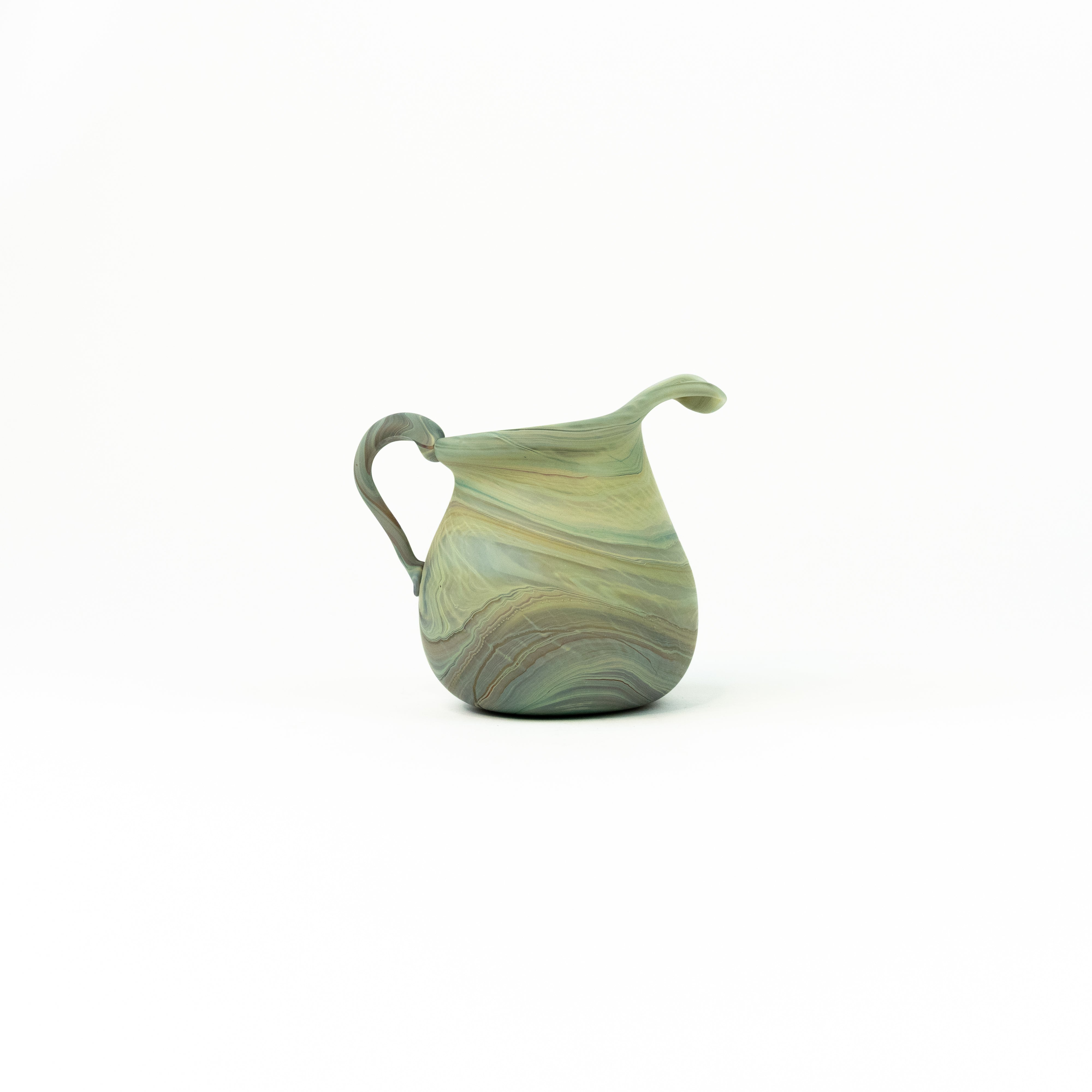 NEU Mini Karaffe Limette Grün – Recyceltes Glas & Handgeblasen