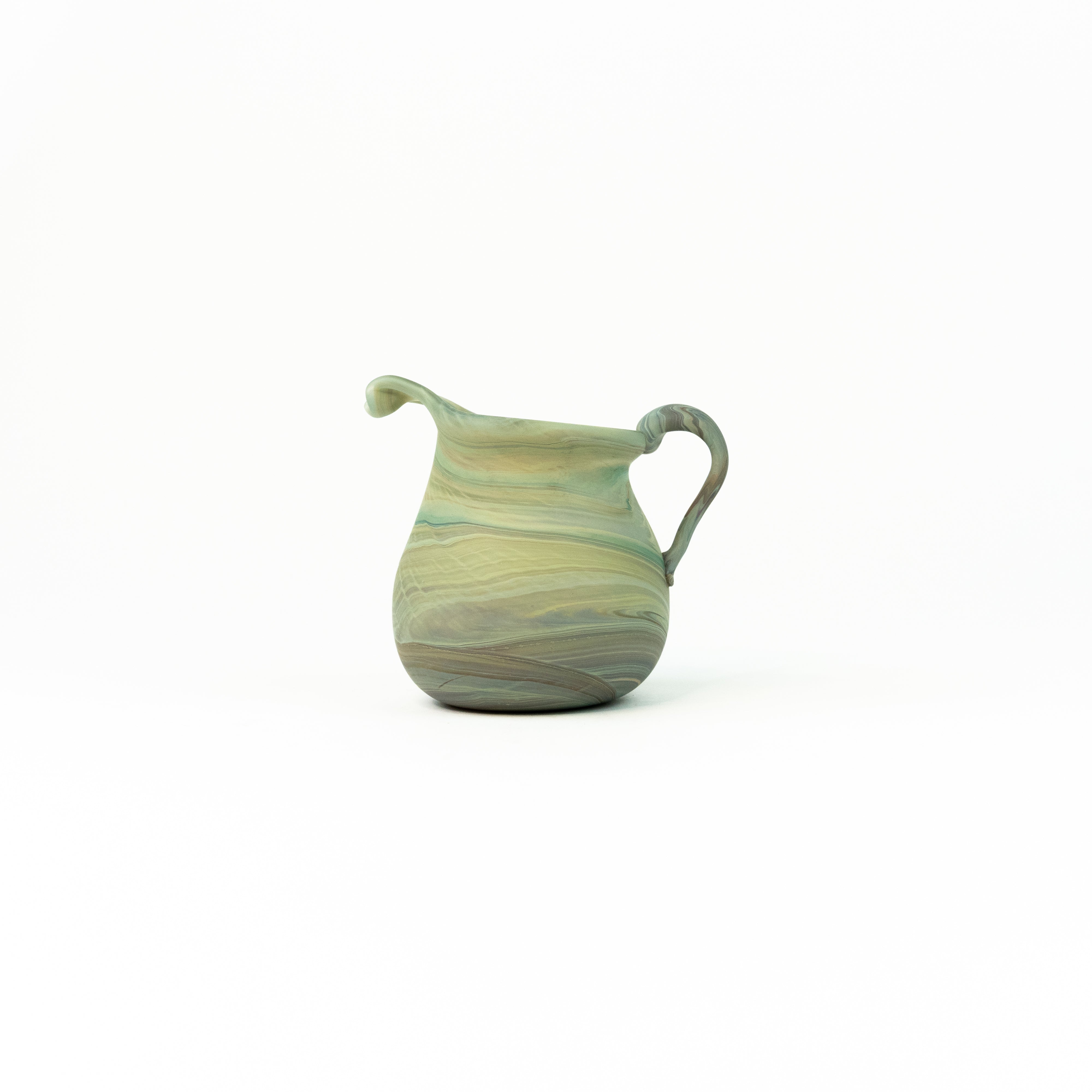 NEU Mini Karaffe Limette Grün – Recyceltes Glas & Handgeblasen