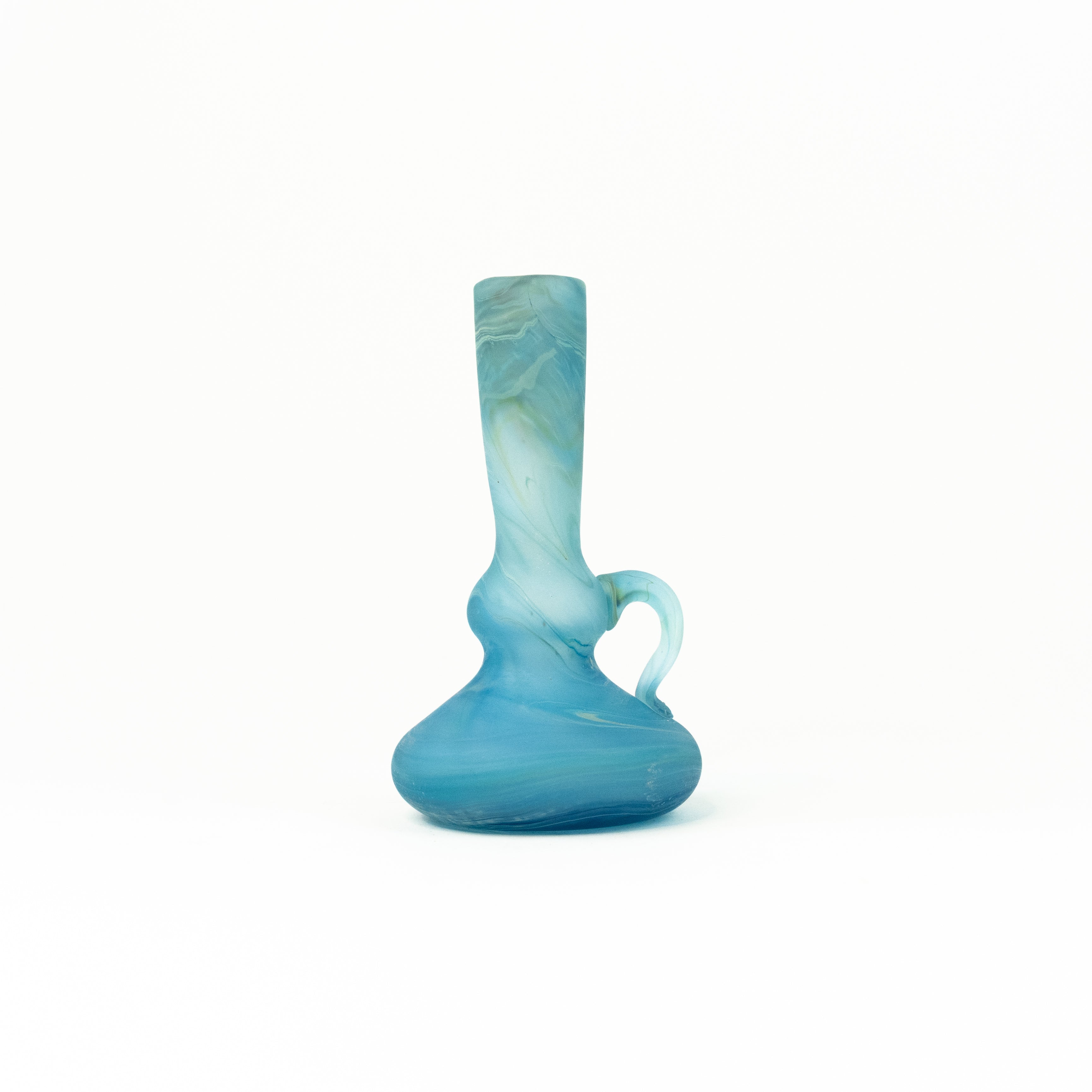 NEU Mini Vase / Karaffe Babyblue – Recyceltes Glas & Handgeblasen