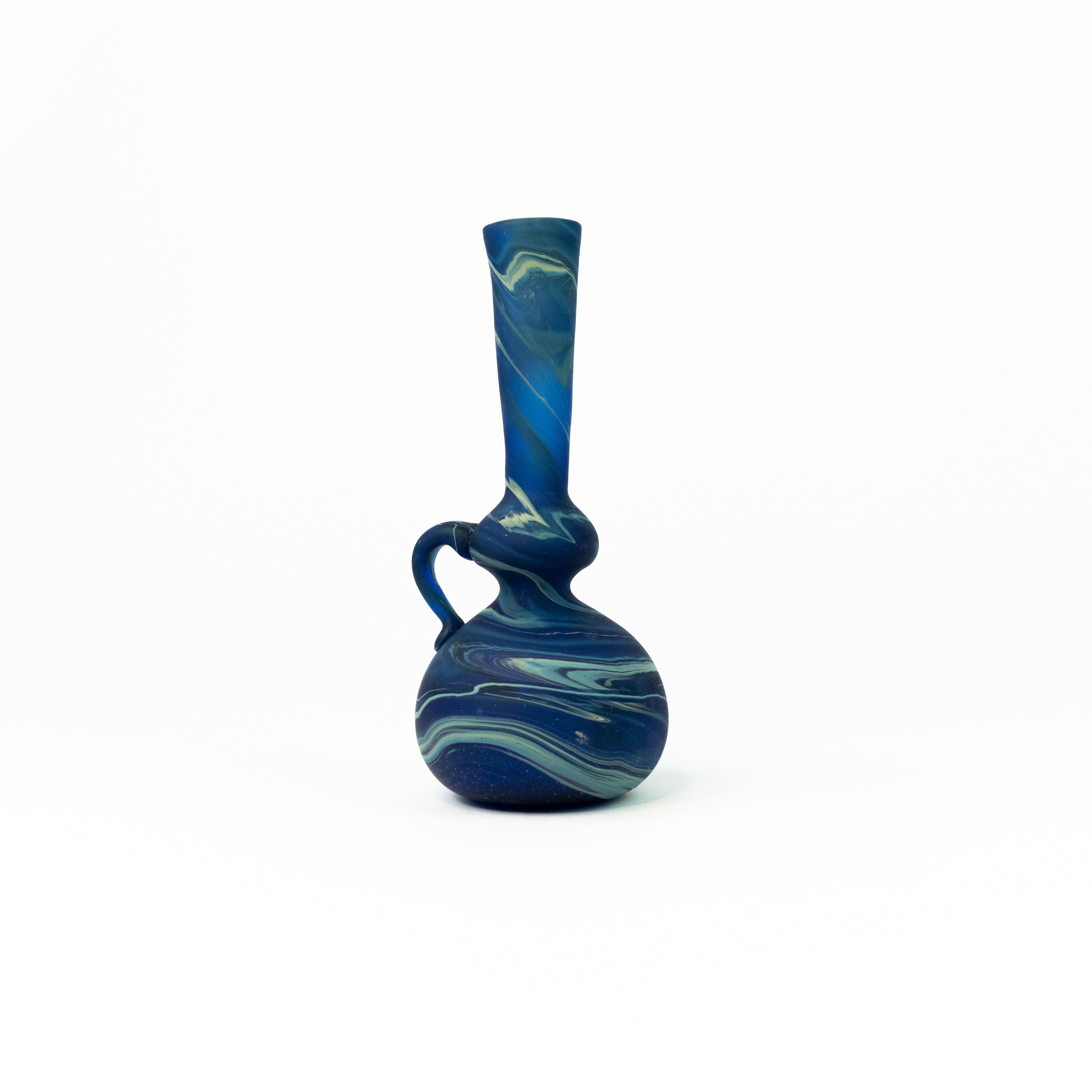 NEU Mini Vase / Karaffe Blau – Recyceltes Glas & Handgeblasen