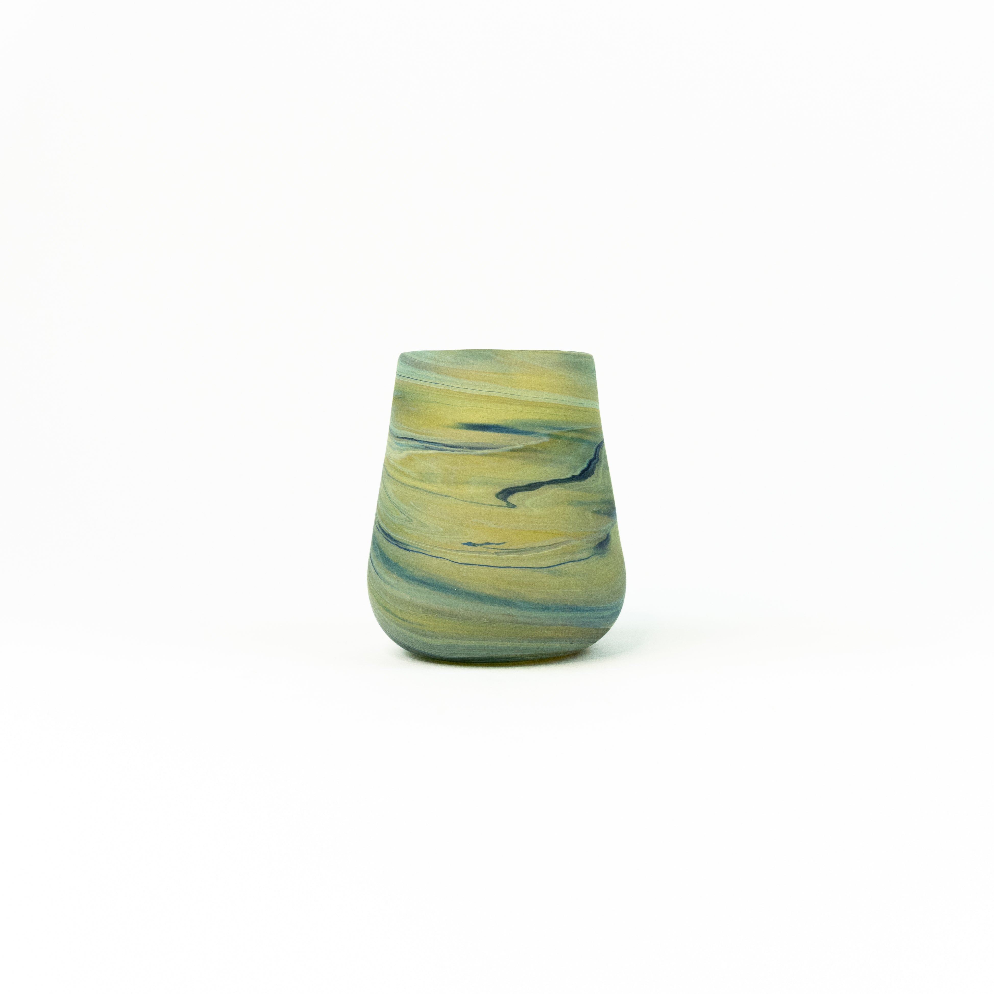 Neu Glas Limette Grün ± 400 curved/long – Recyceltes Glas & Handgeblasen