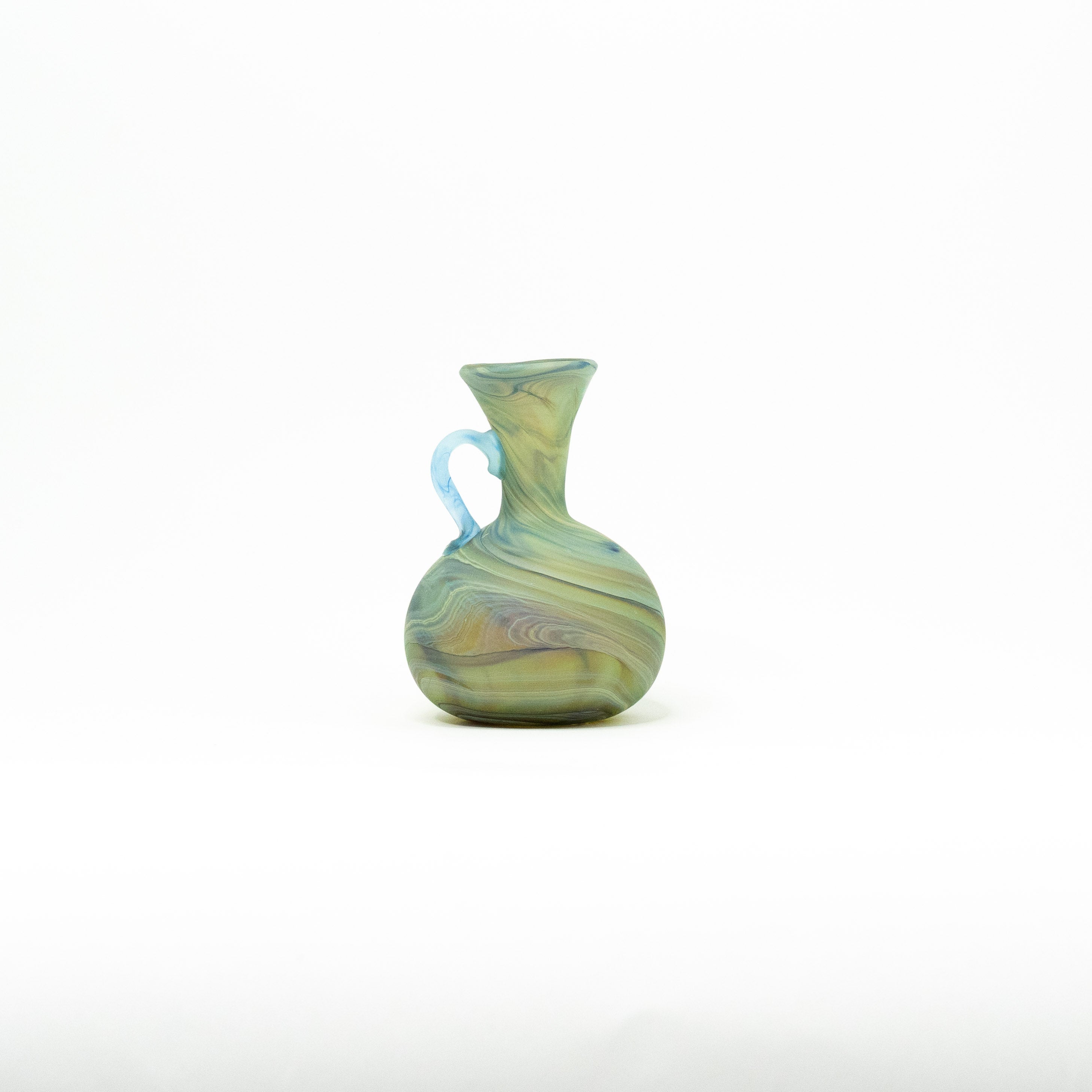 NEU Deko Mini Vase / Karaffe Grün / Blau – Recyceltes Glas & Handgeblasen