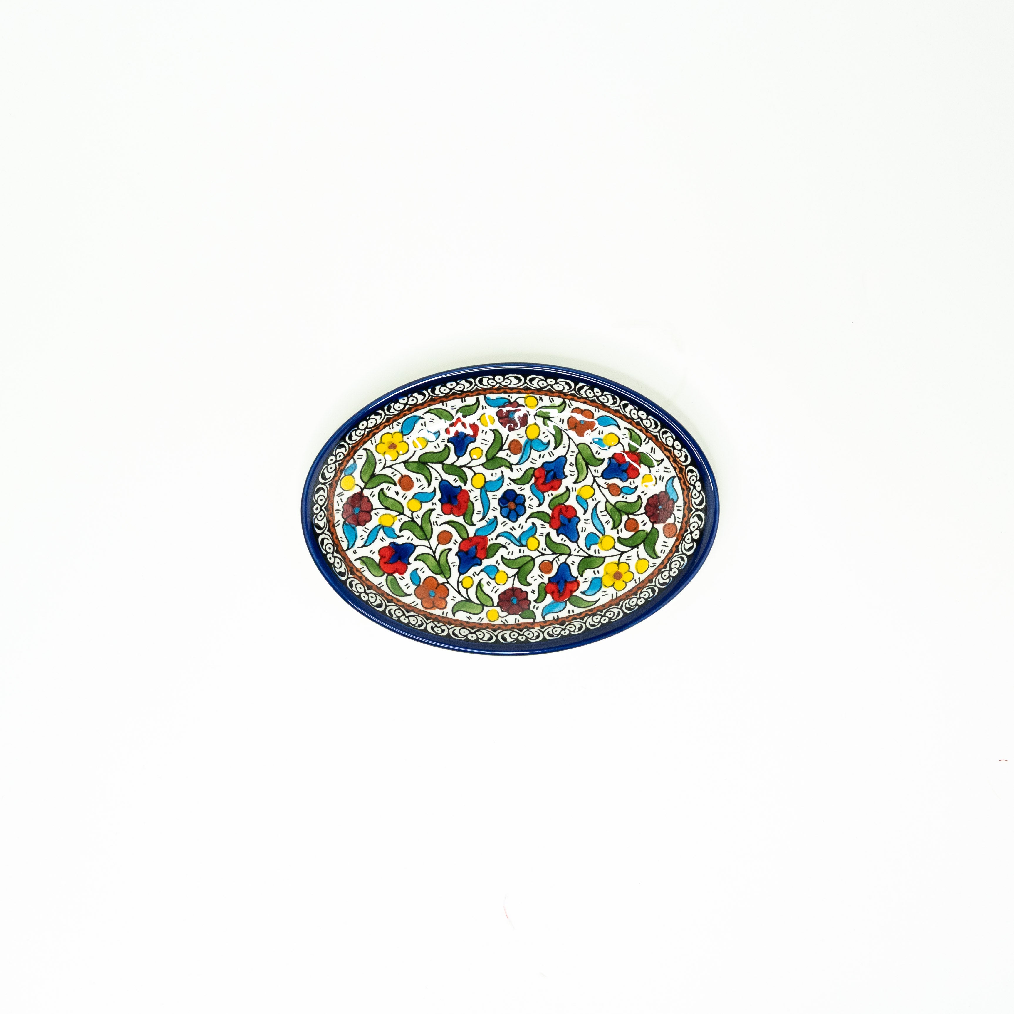 Oval 22 cm flach bunt