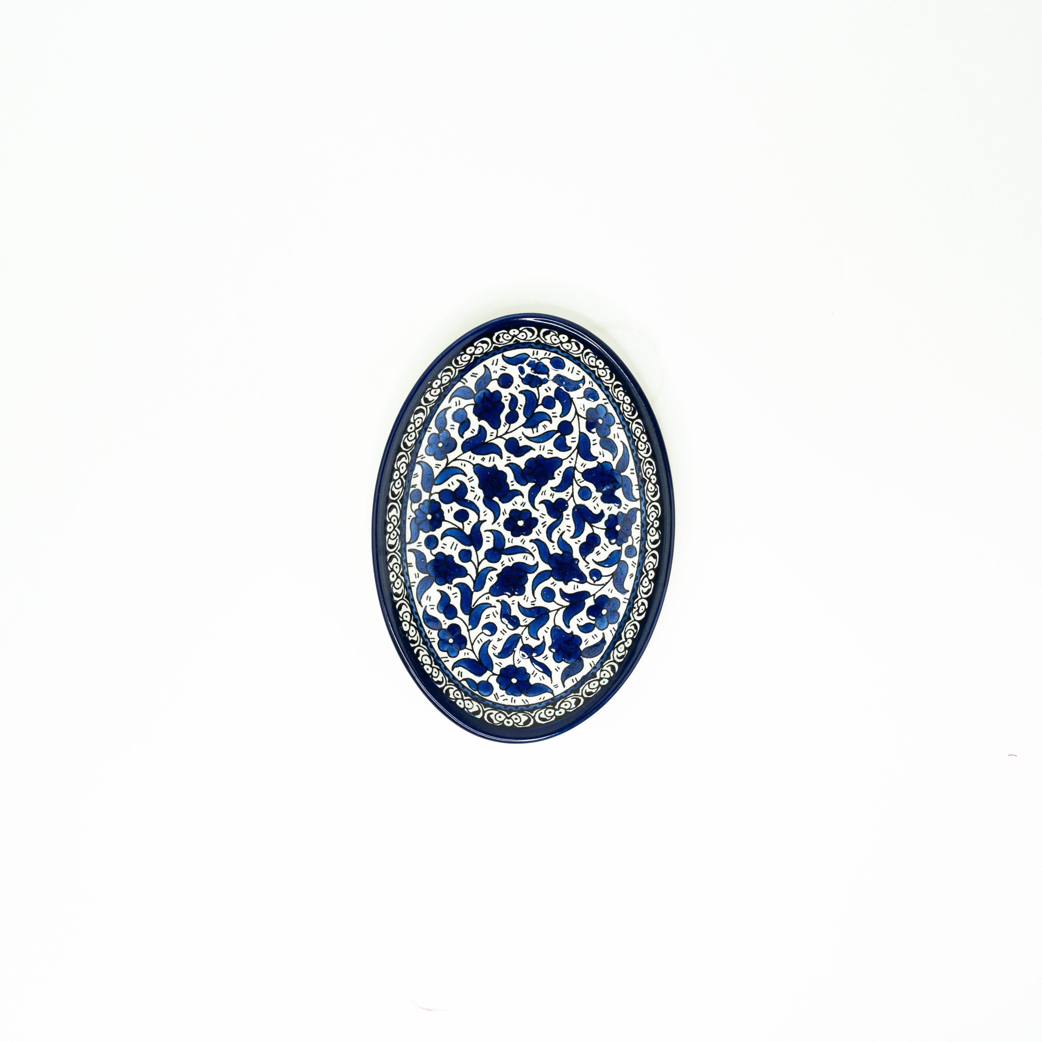 Oval 22 cm flach Alkhalil blau
