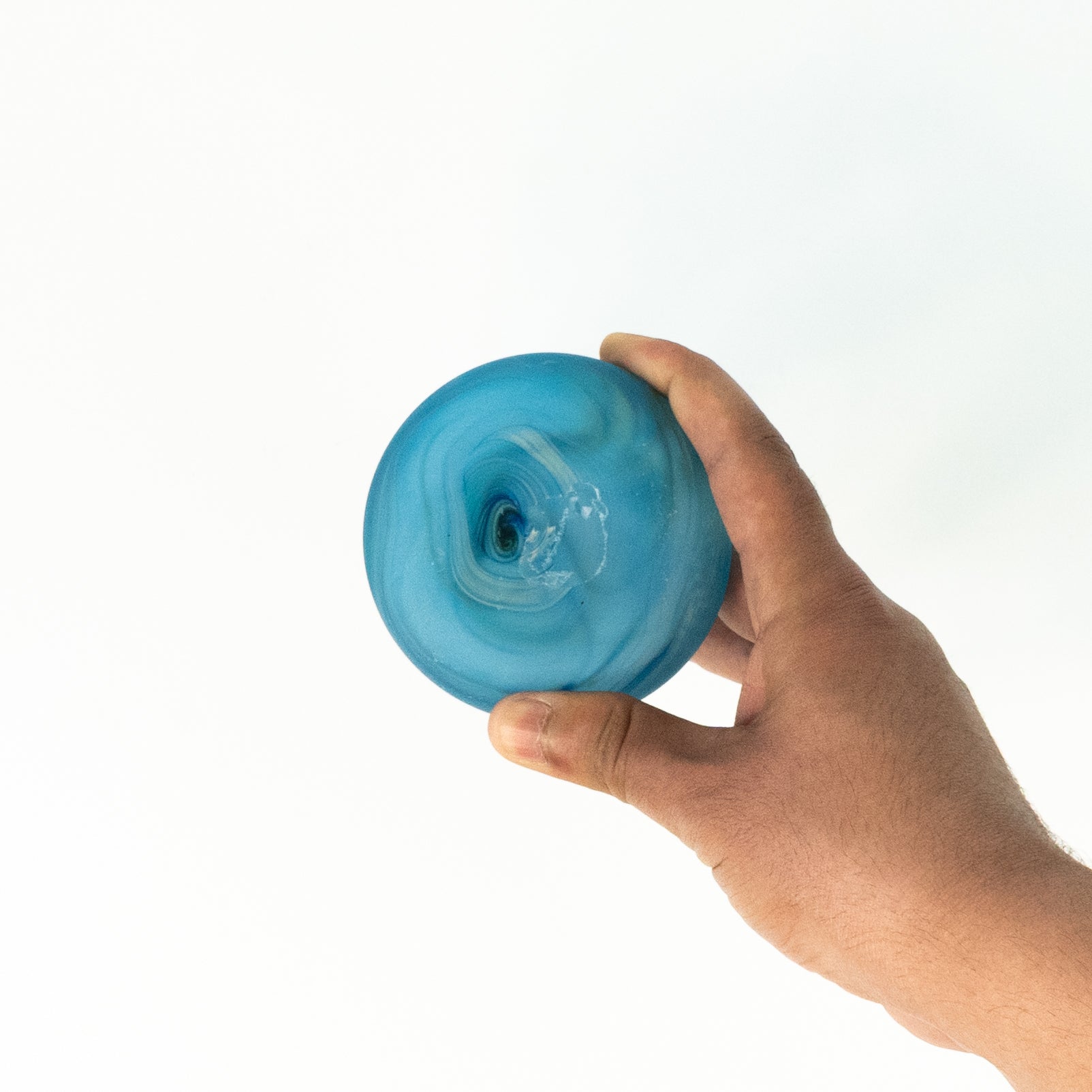 NEU Mini Vase / Karaffe Babyblue – Recyceltes Glas & Handgeblasen