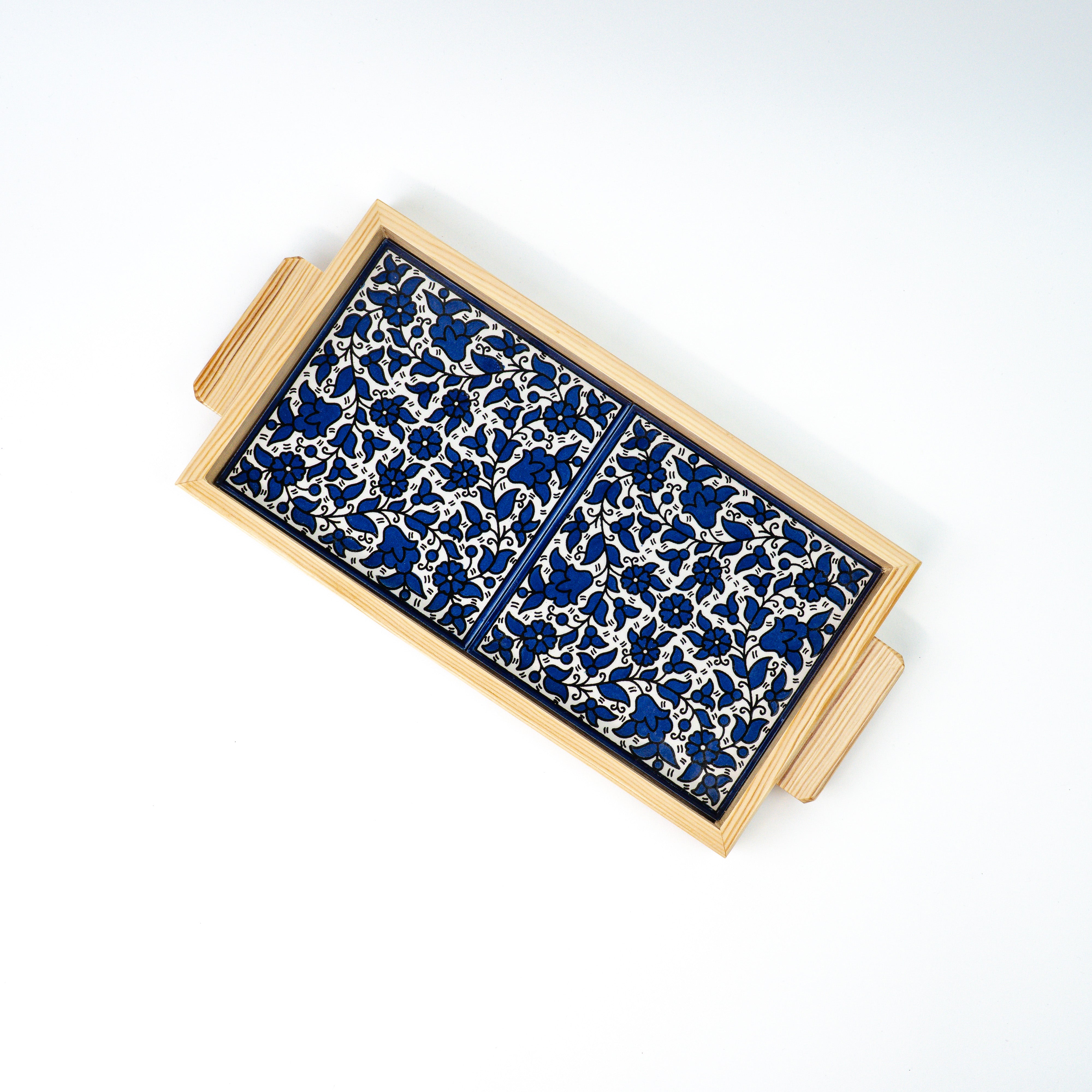 Servierplatte Alkhalil blau beige