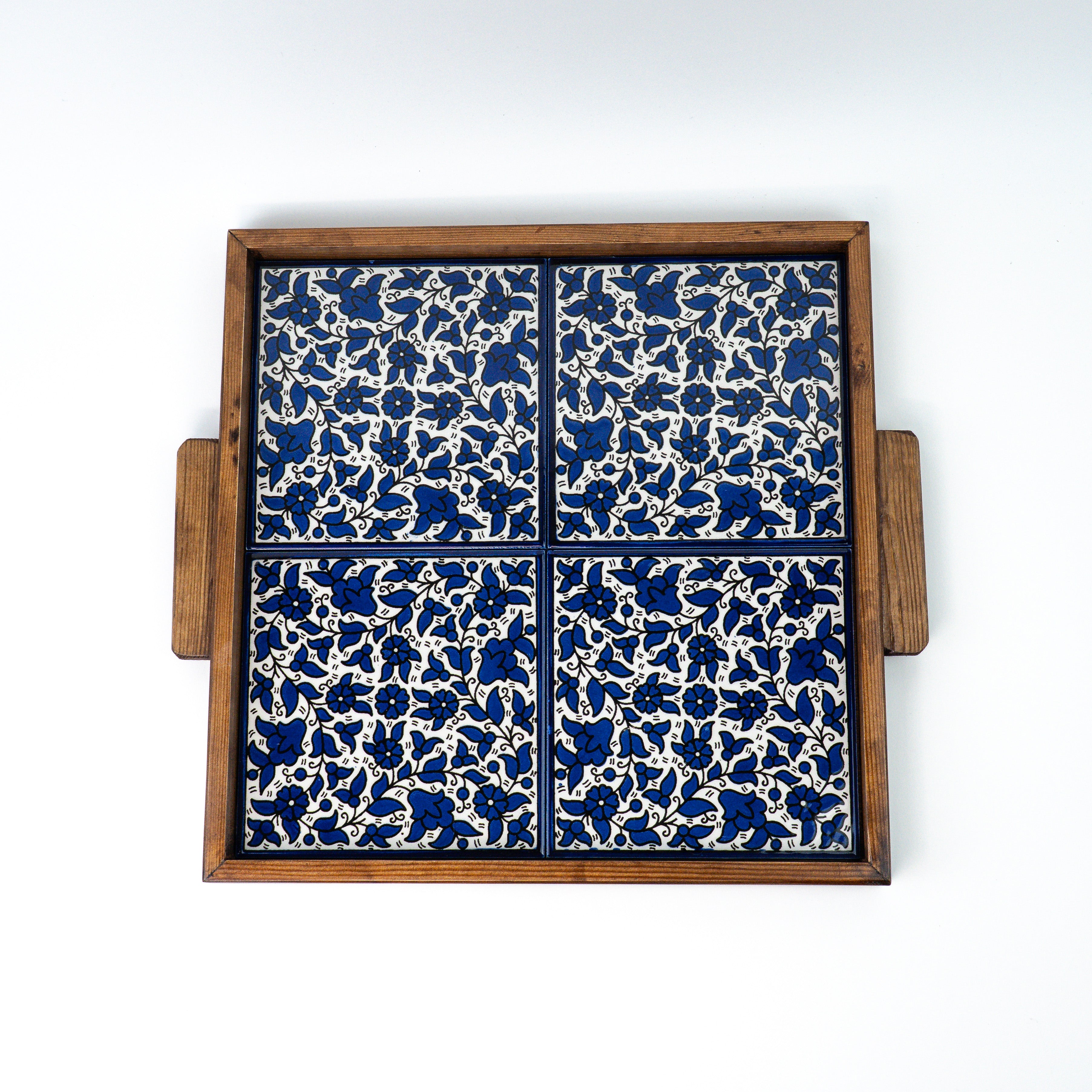 XL serving plate Alkhalil blue brown