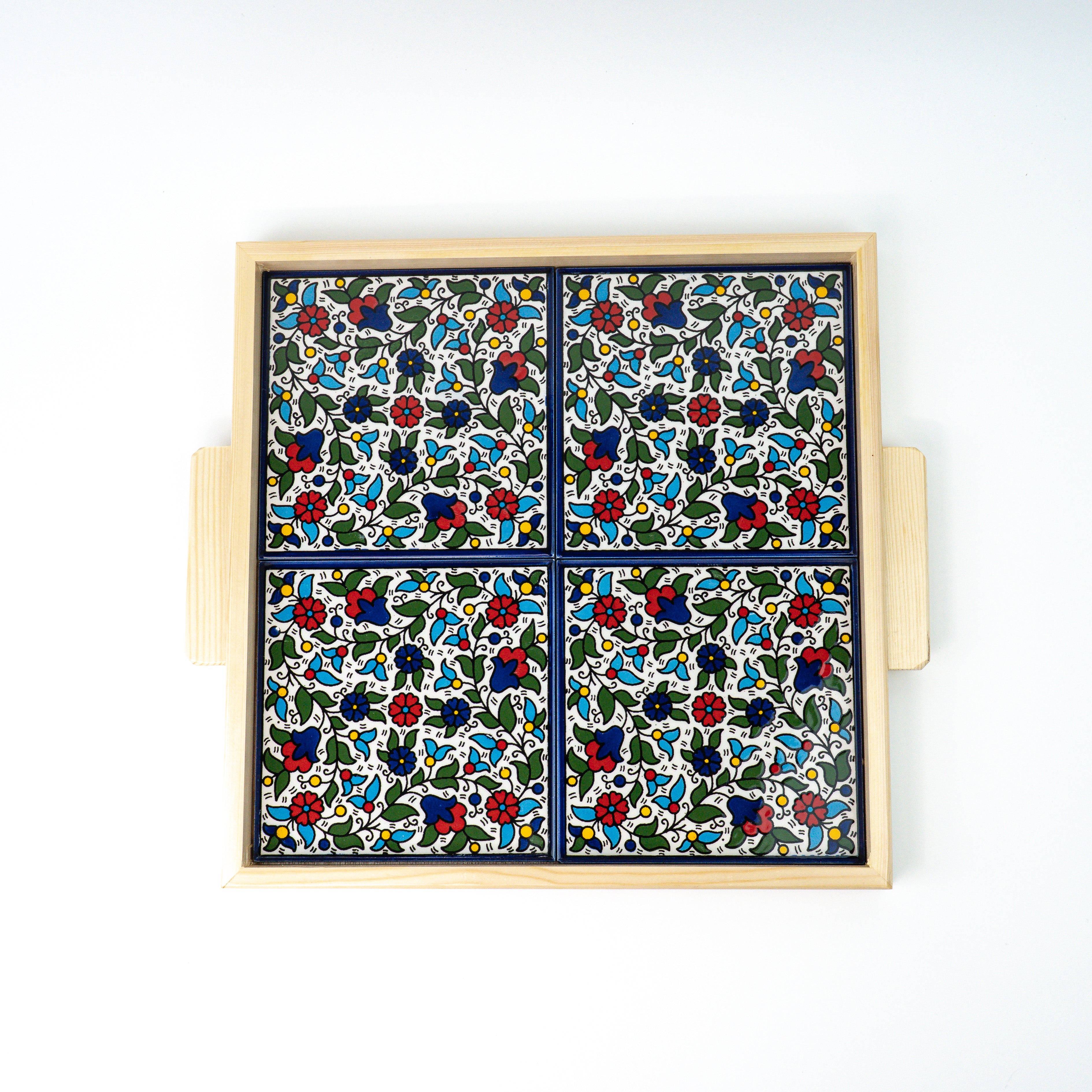 XL Servierplatte bunt beige