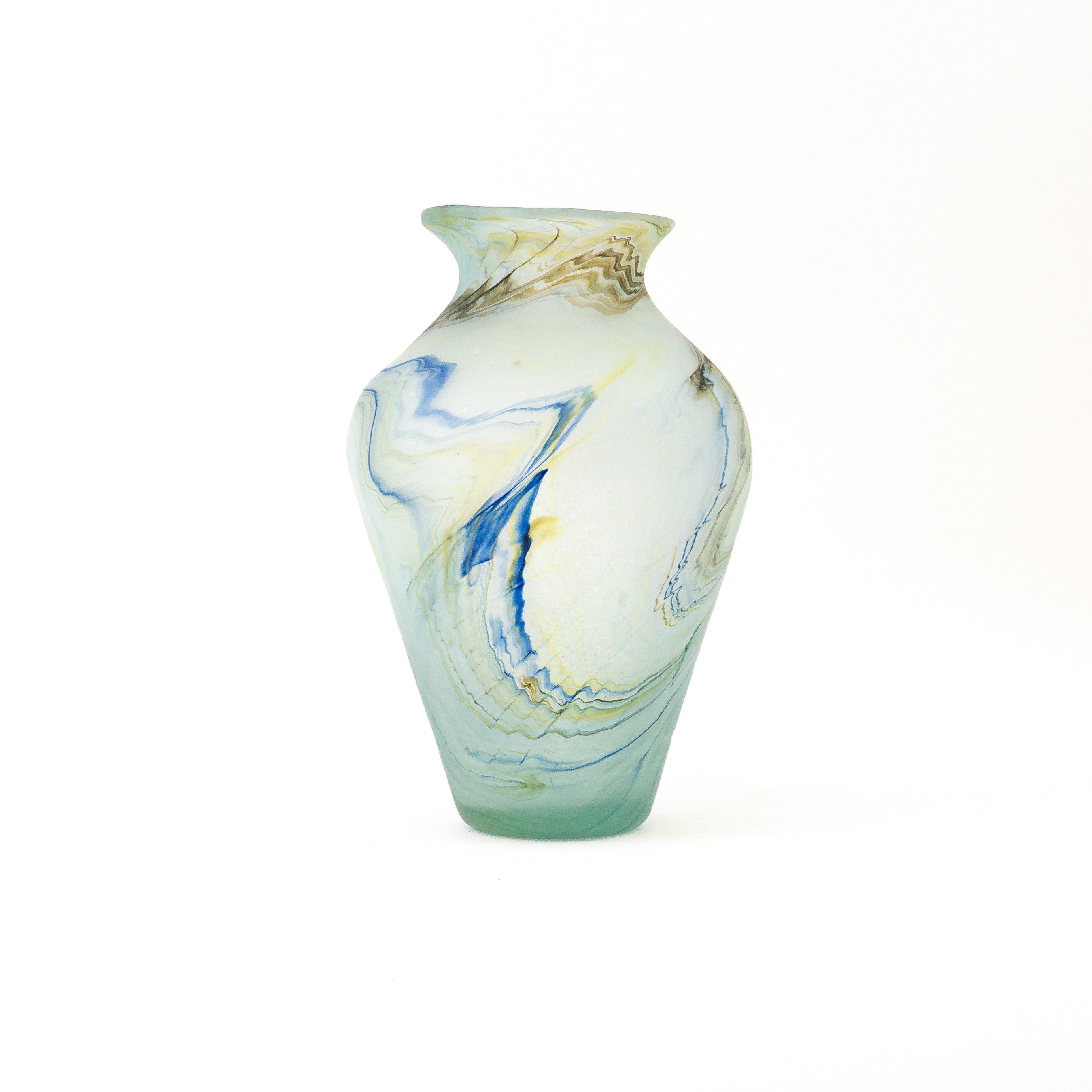 Hebron Vase Himmel Blau – Recyceltes Glas & Handgeblasen