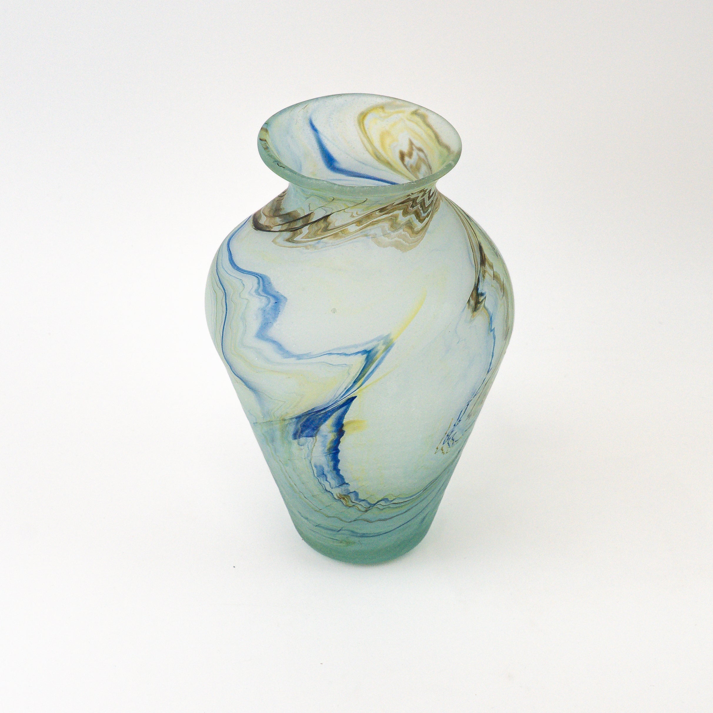 Hebron Vase Himmel Blau – Recyceltes Glas & Handgeblasen