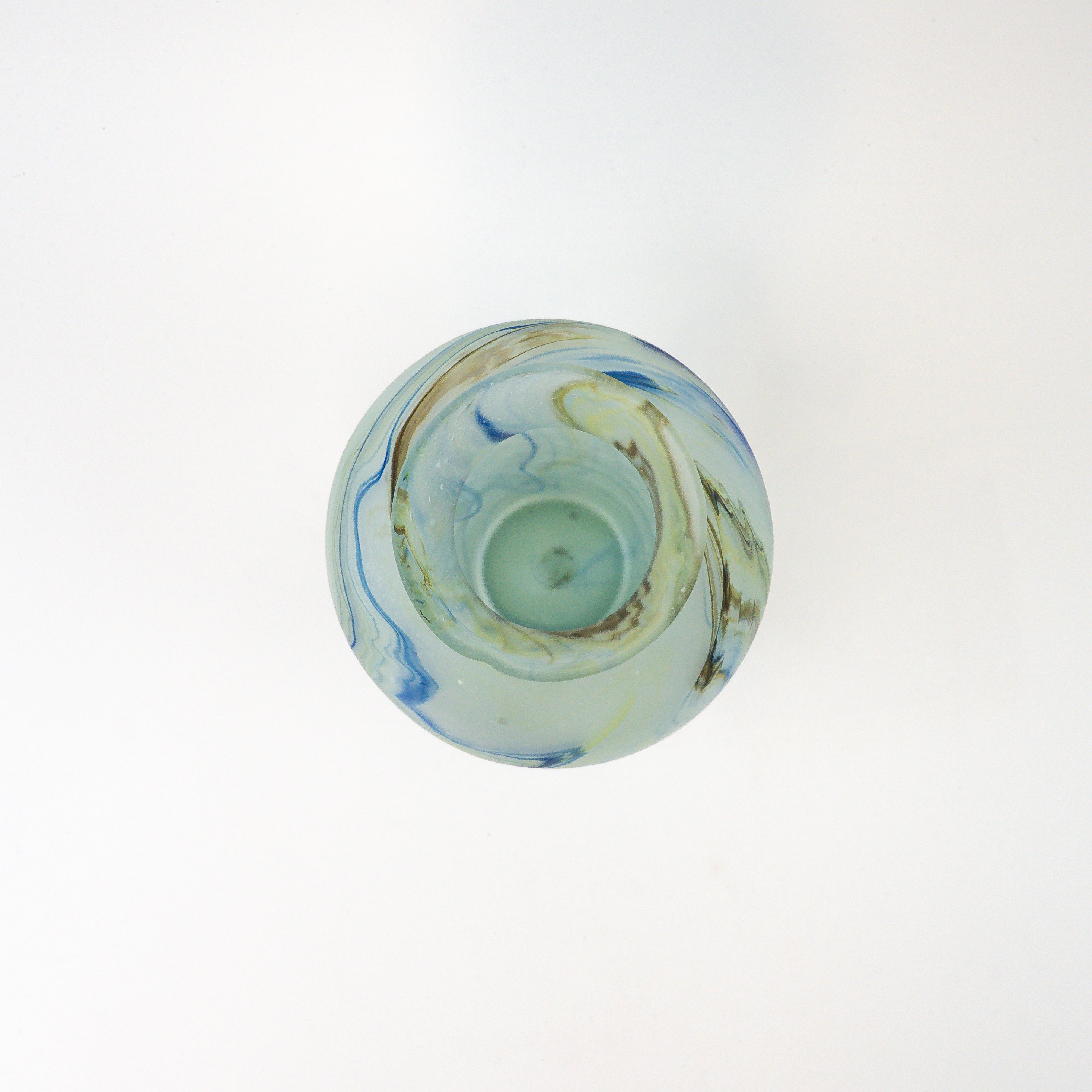 Hebron Vase Himmel Blau – Recyceltes Glas & Handgeblasen