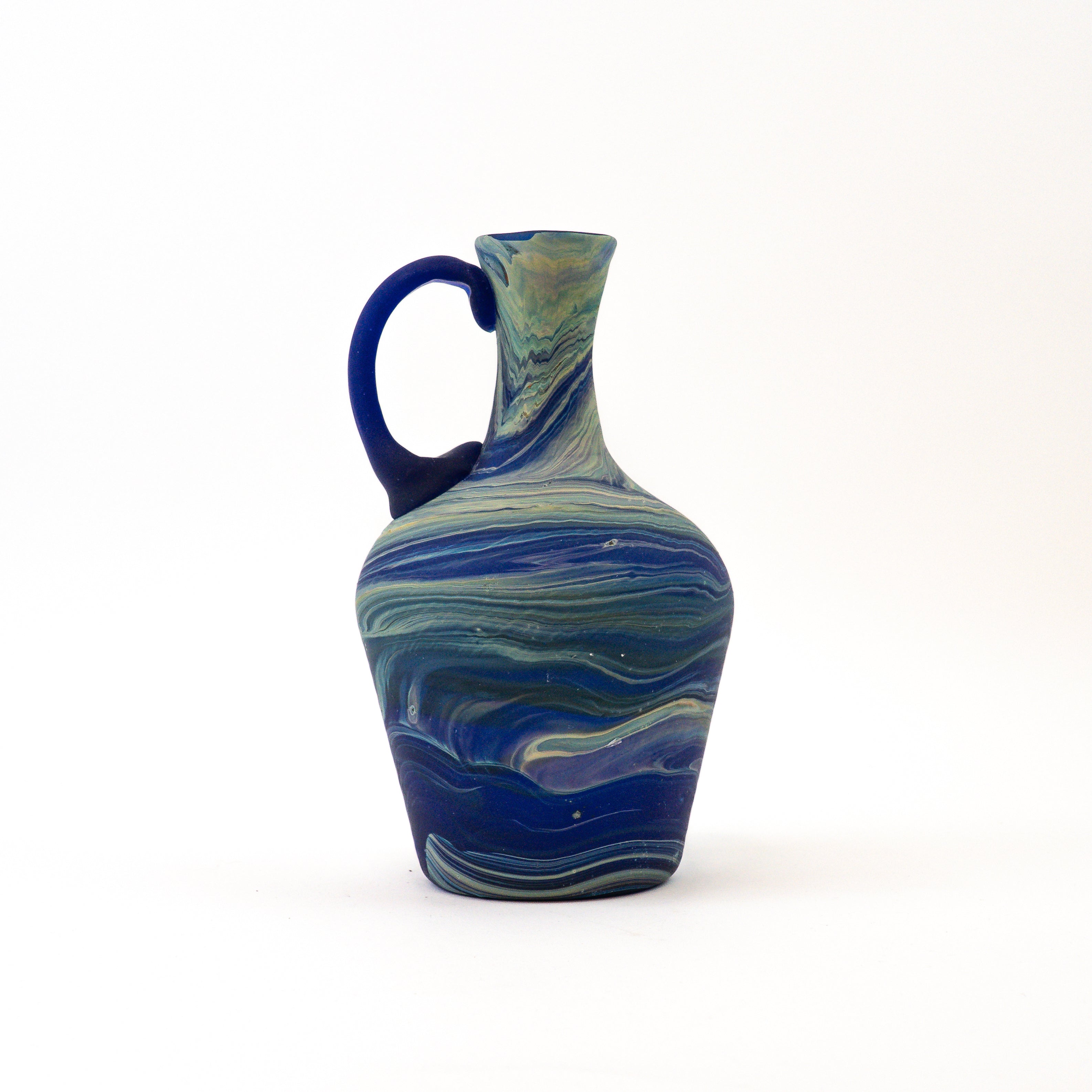 Hebron Blue Carafe – Recycled Glass & Hand-Blown