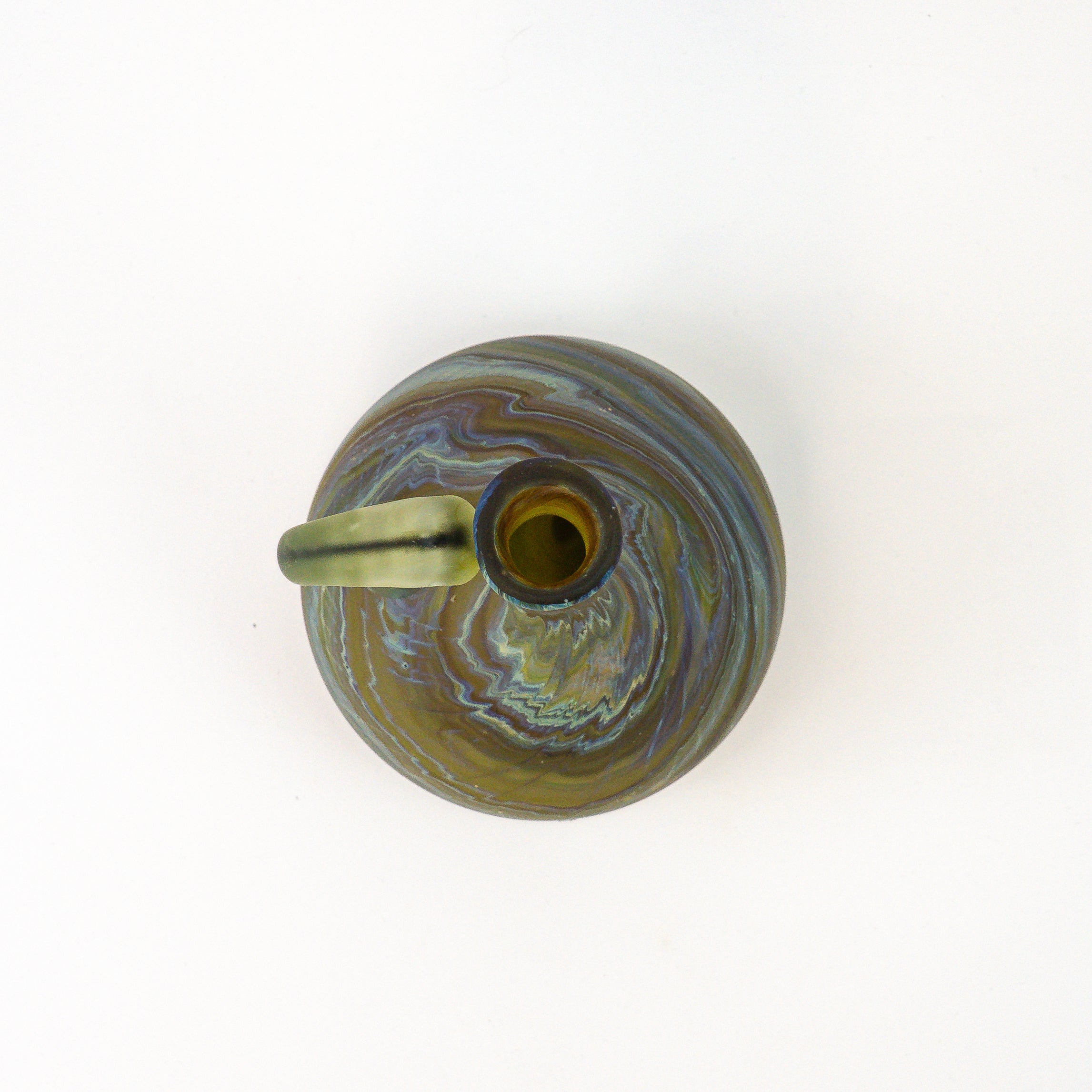 Hebron Karaffe Grün / Braun – Recyceltes Glas & Handgeblasen