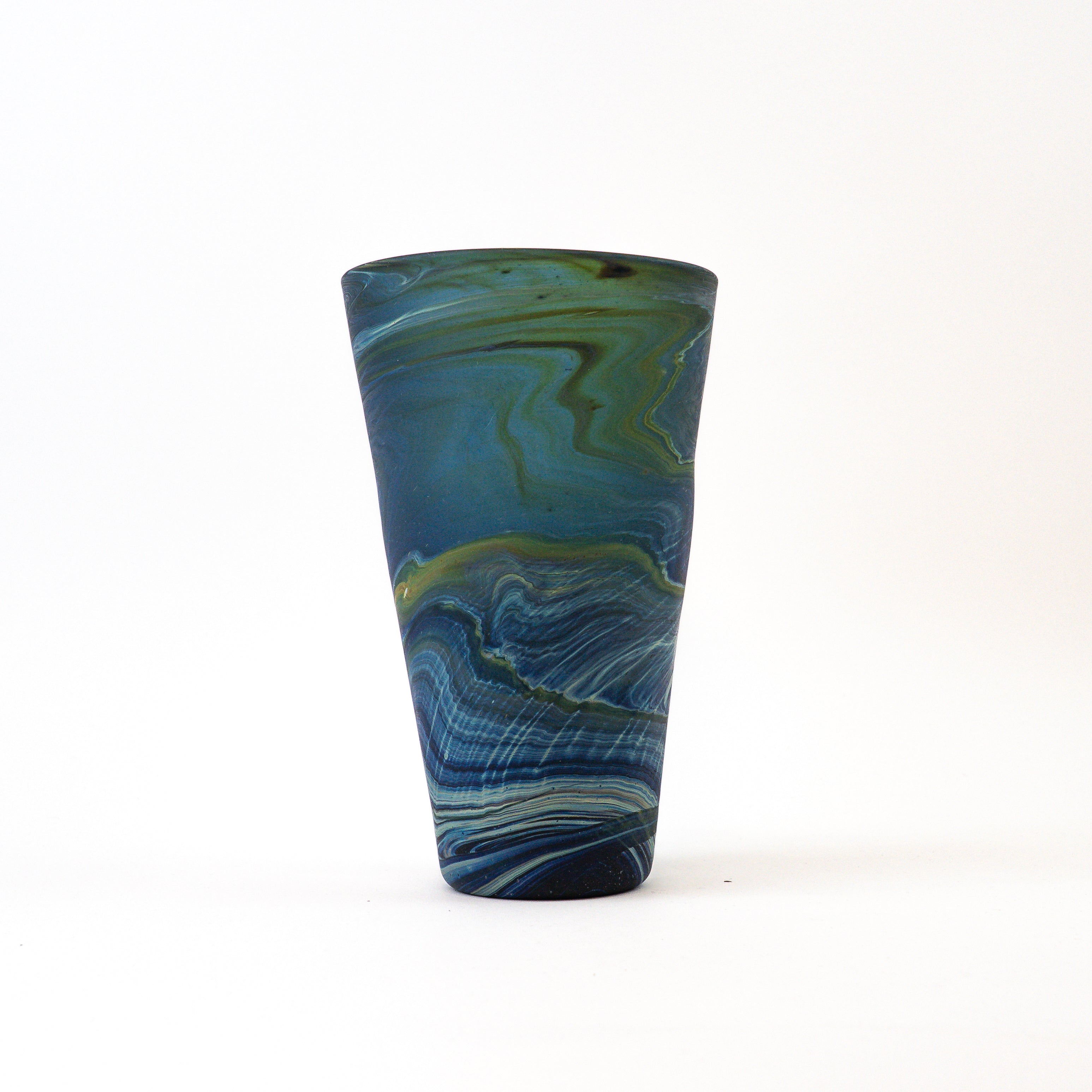 Hebron Vase Blue – Recycled Glass & Handblown