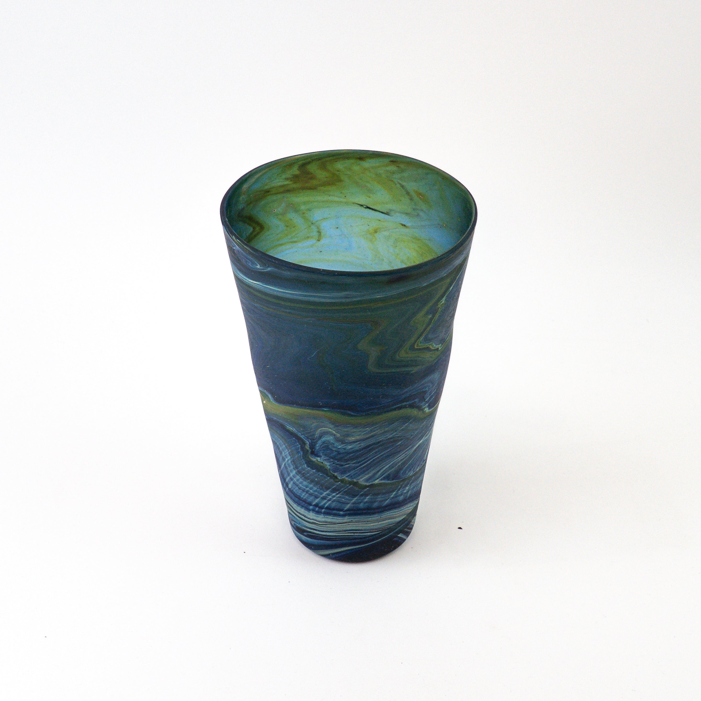 Hebron Vase Blue – Recycled Glass & Handblown