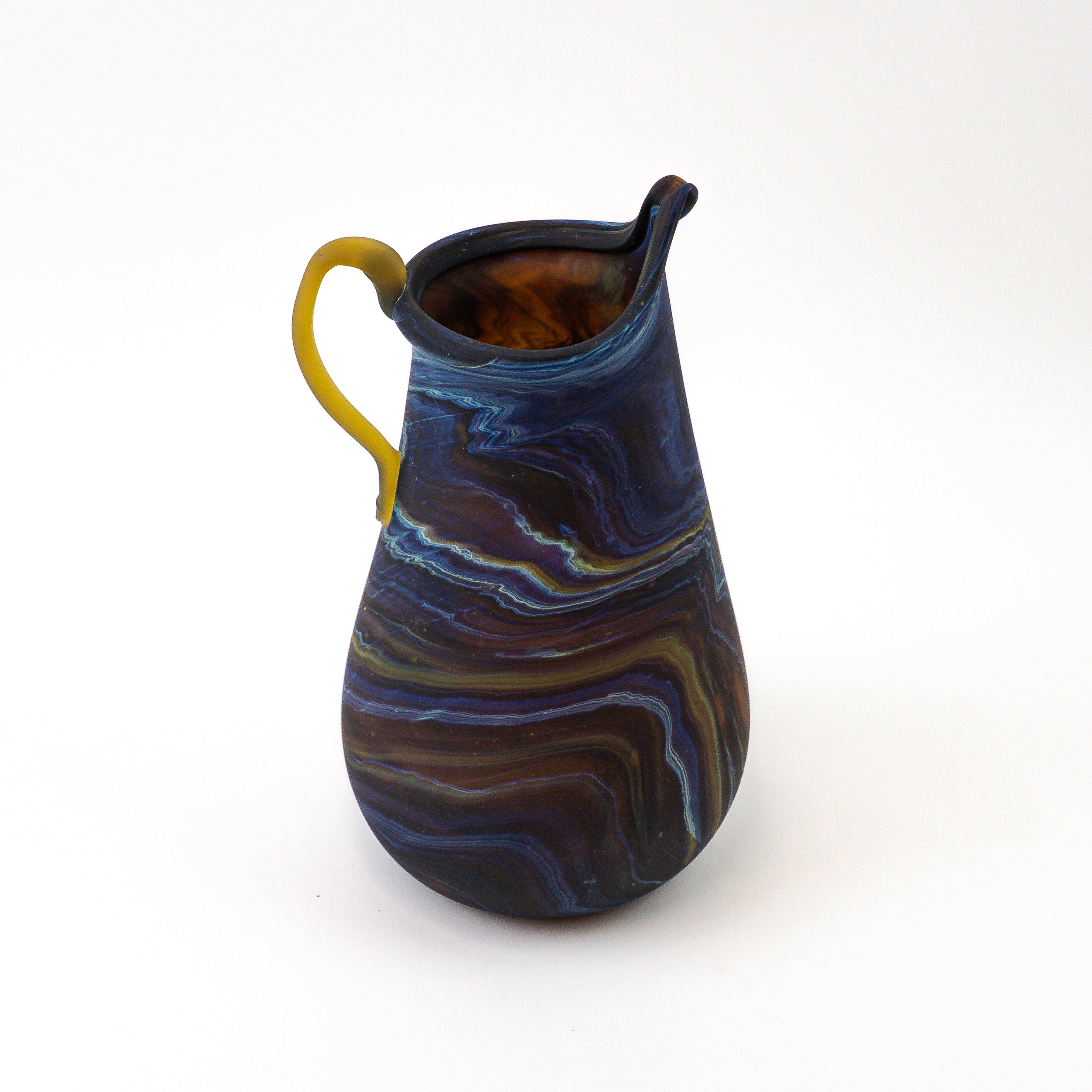Hebron Carafe Brown / Blue – Recycled Glass & Hand-blown