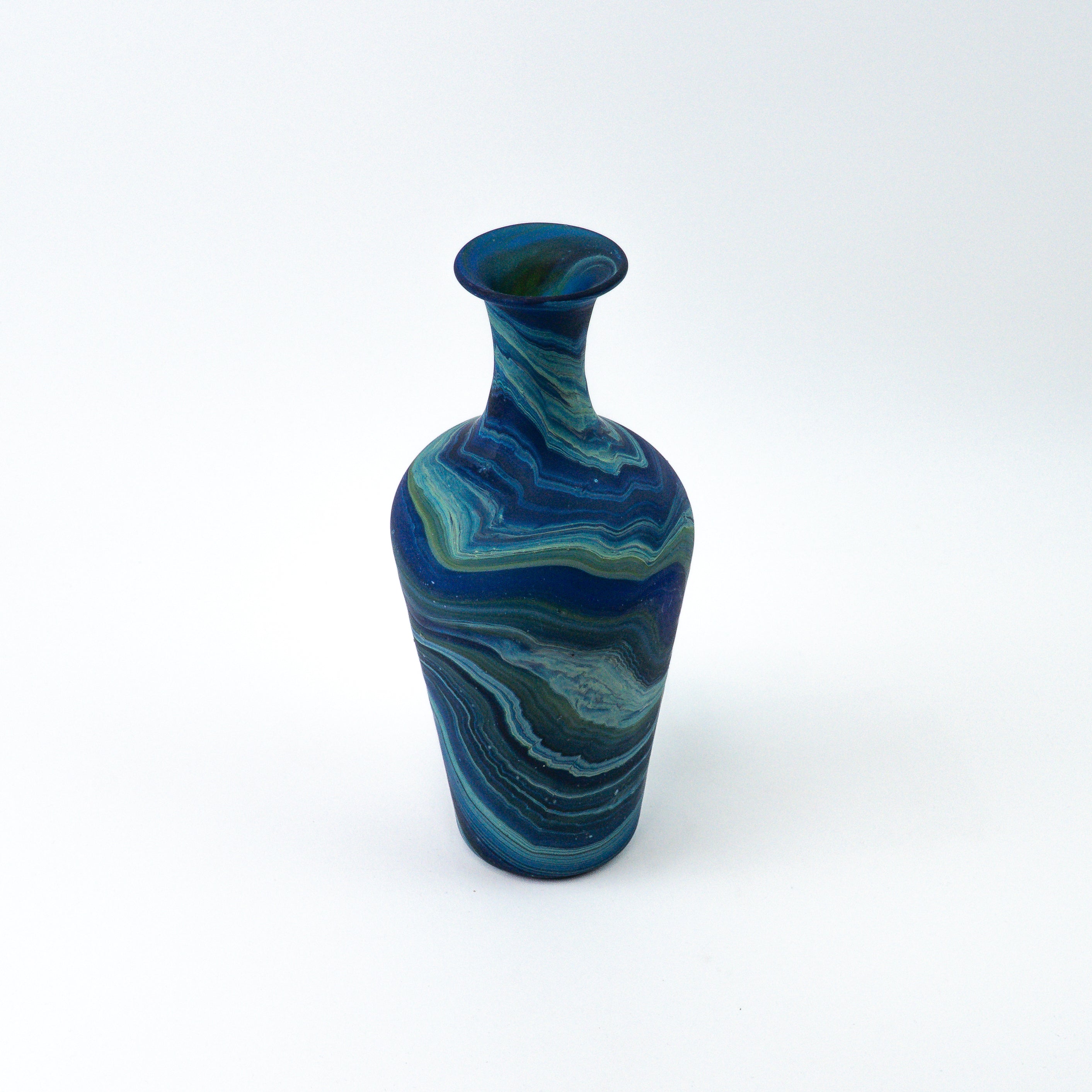 Hebron Carafe / Vase Blue – Recycled Glass & Hand-Blown