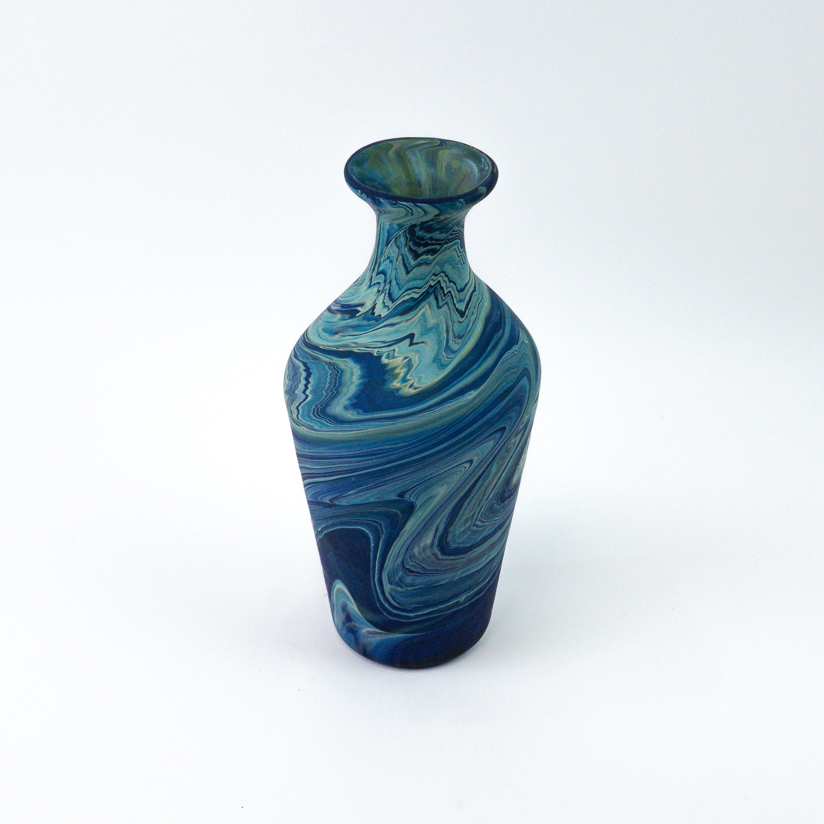 Hebron Carafe / Vase Blue – Recycled Glass & Handblown