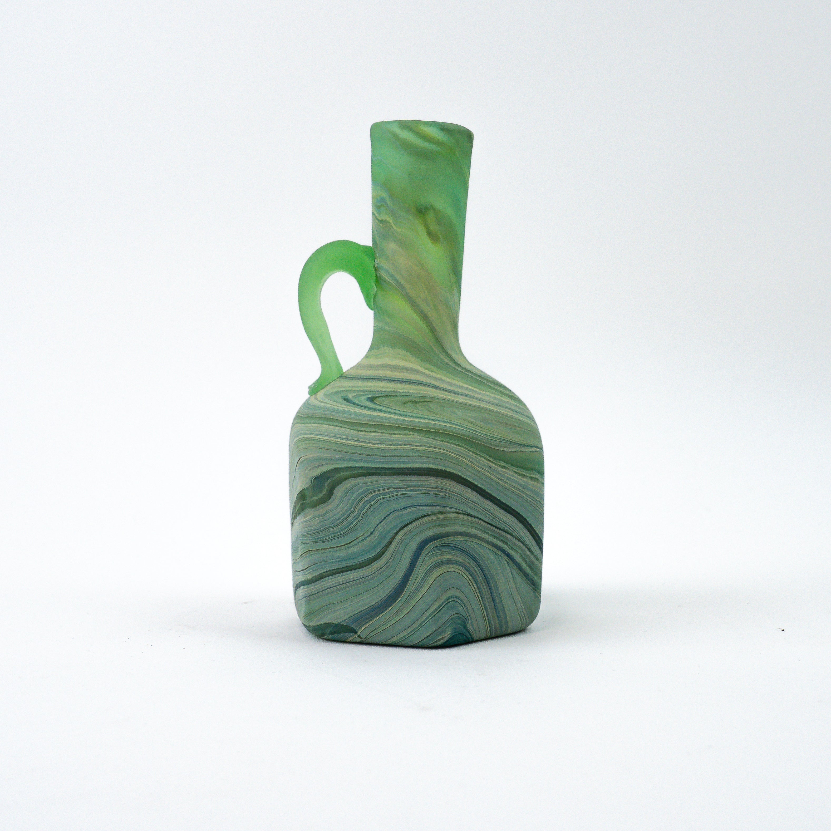 Hebron Mini Carafe / Vase Green Blue – Recycled Glass & Handblown