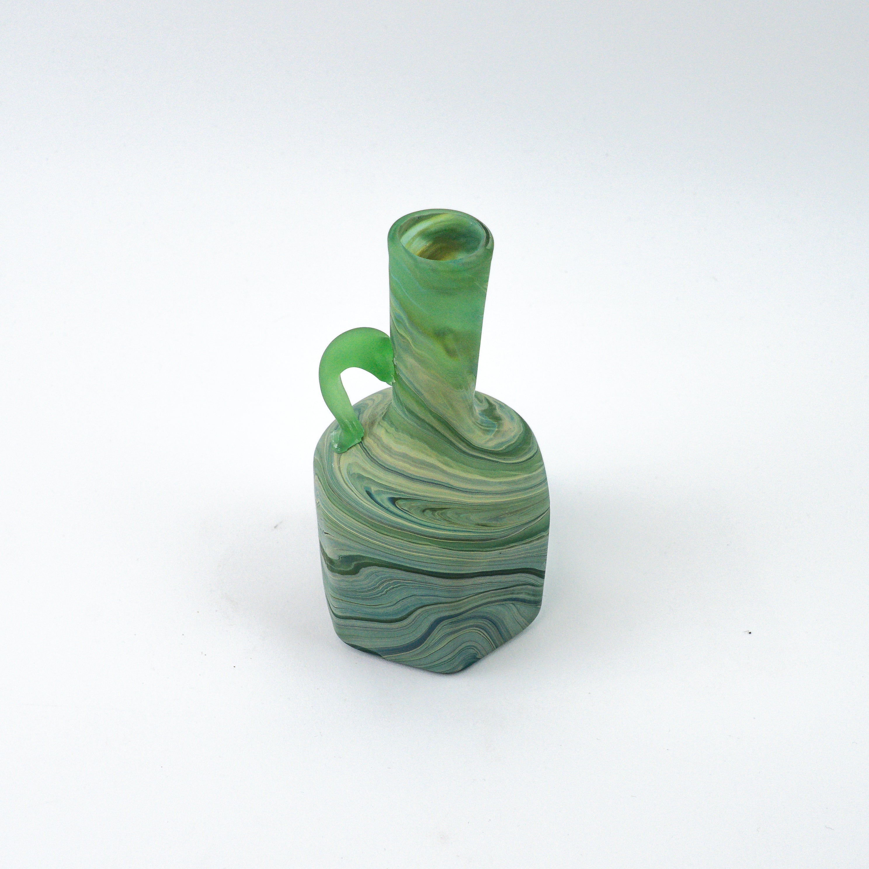 Hebron Mini Carafe / Vase Green Blue – Recycled Glass & Handblown