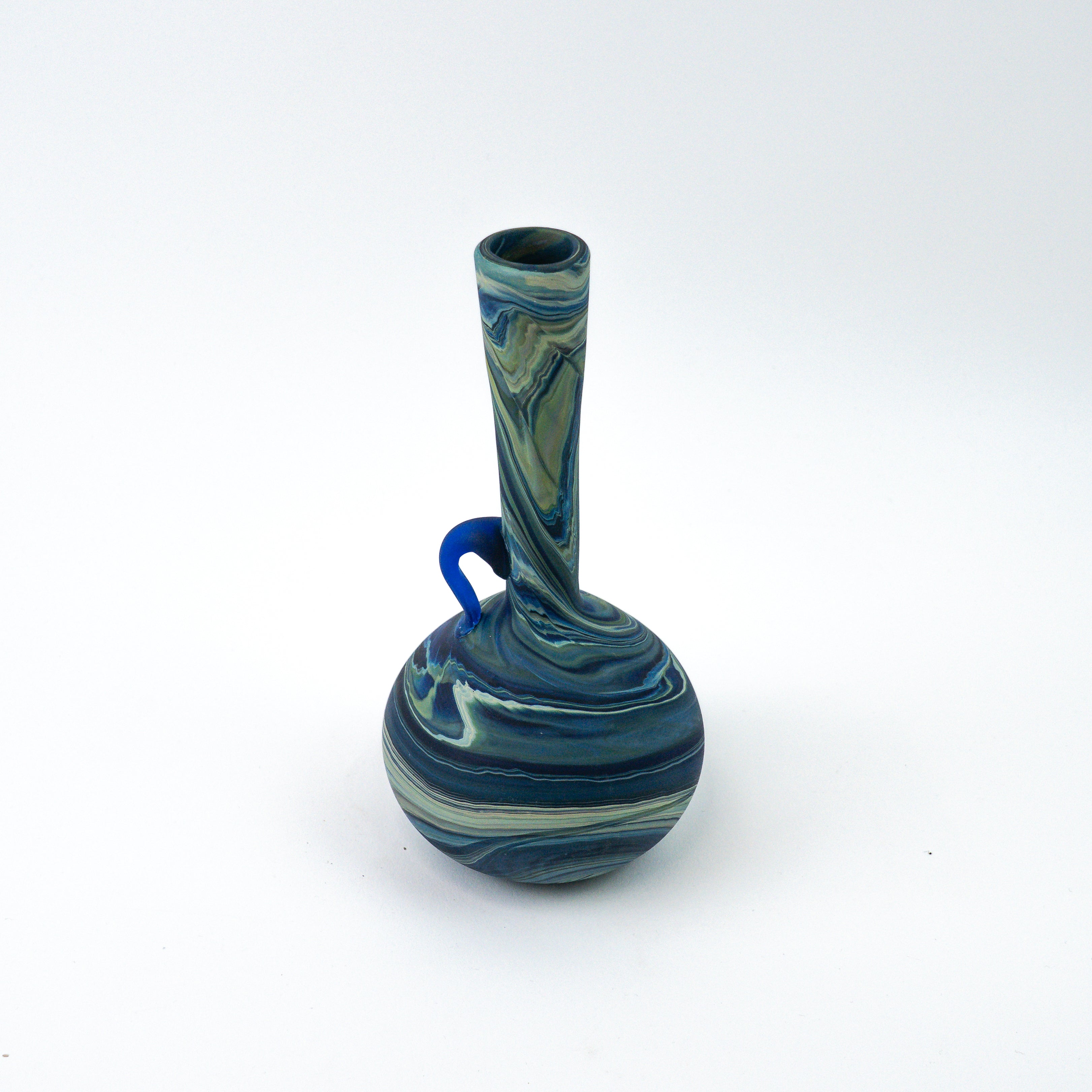 Hebron Mini Carafe / Vase Blue – Recycled Glass & Handblown