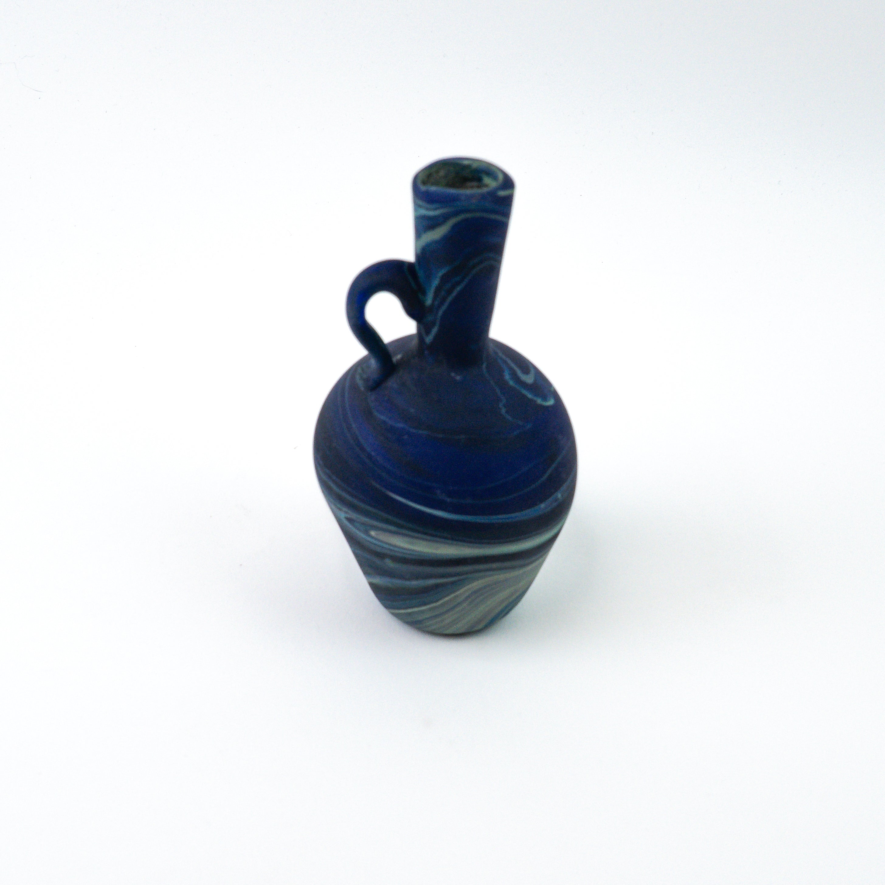 Hebron Mini Carafe / Vase Blue – Recycled Glass & Handblown