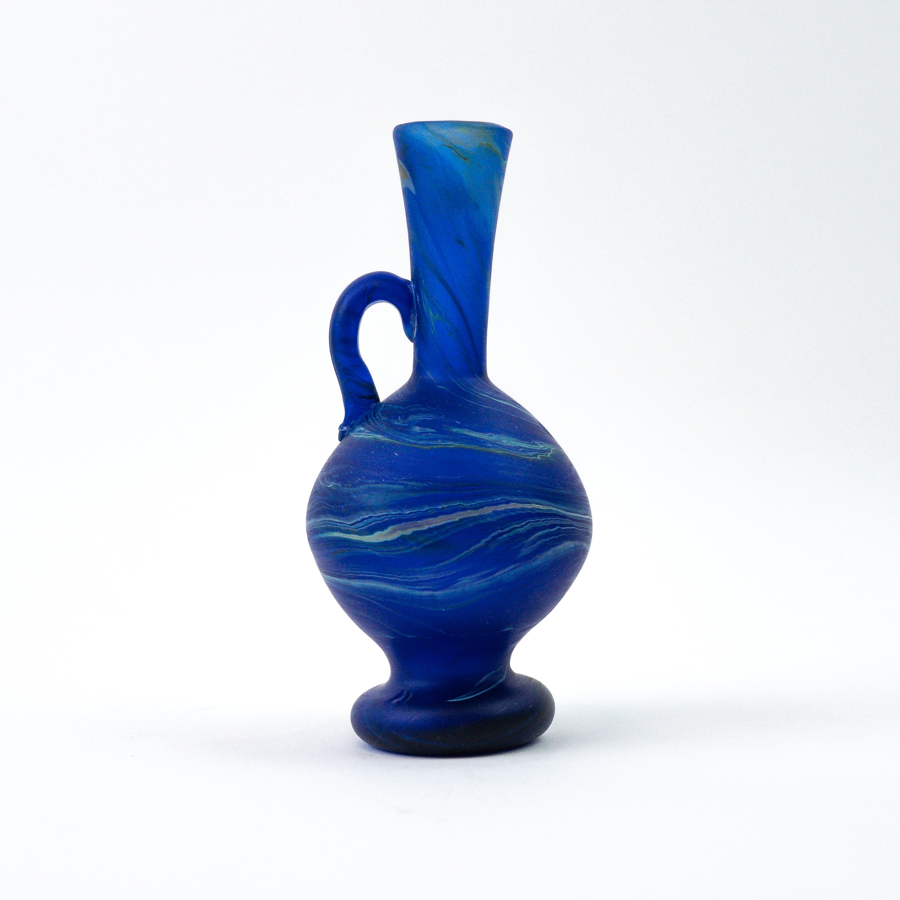 Hebron Mini Carafe / Vase Blue – Recycled Glass & Handblown