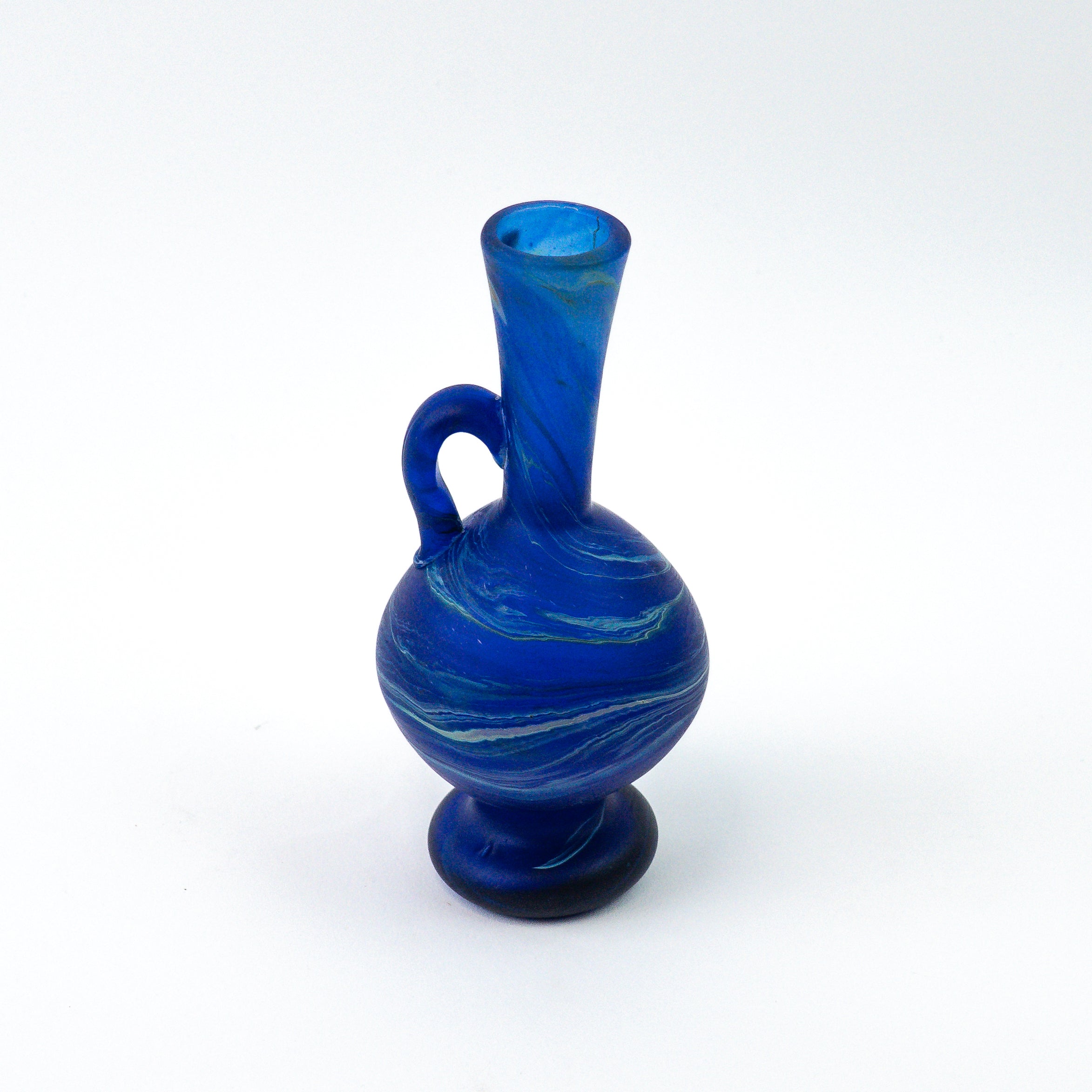 Hebron Mini Carafe / Vase Blue – Recycled Glass & Handblown