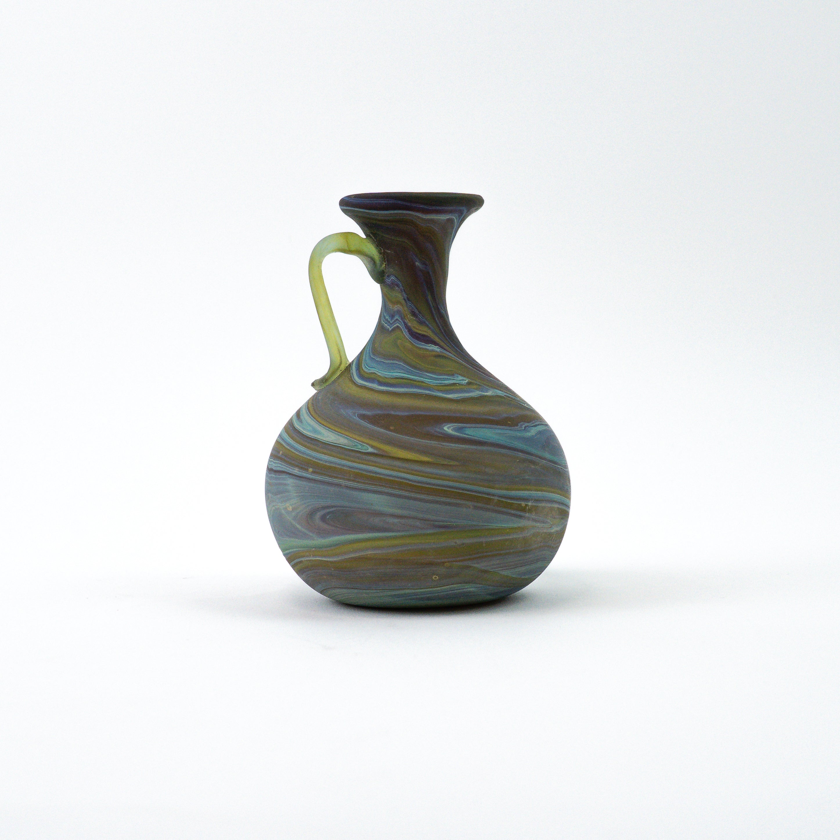 Hebron Mini Carafe / Vase Brown Blue – Recycled Glass & Handblown