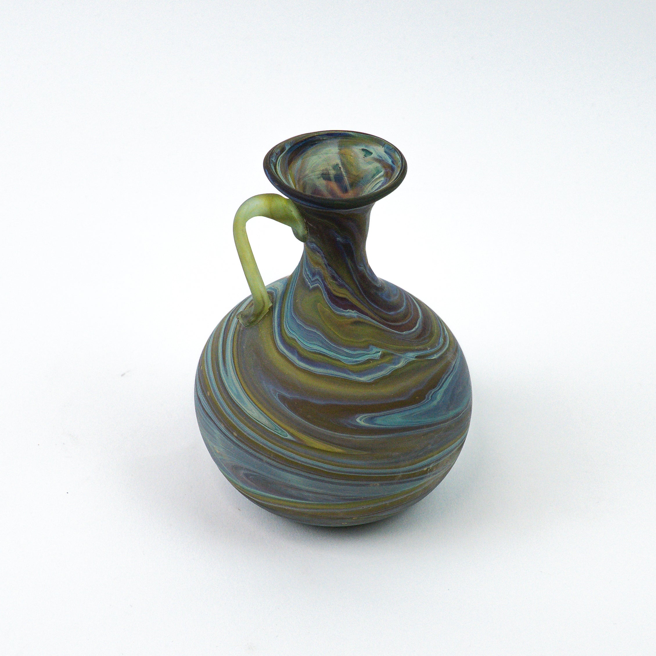 Hebron Mini Carafe / Vase Brown Blue – Recycled Glass & Handblown