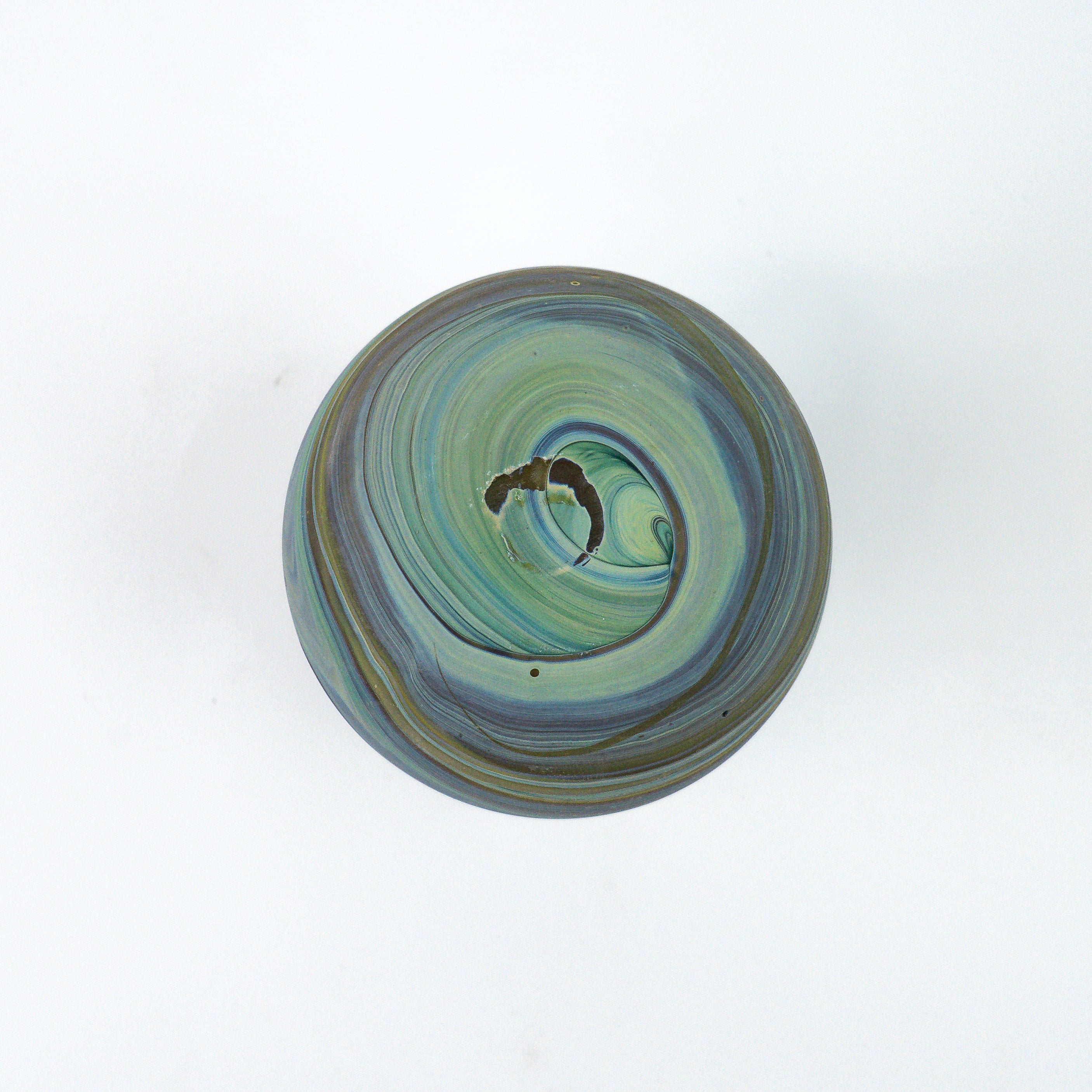 Hebron Mini Carafe / Vase Brown Blue – Recycled Glass & Handblown