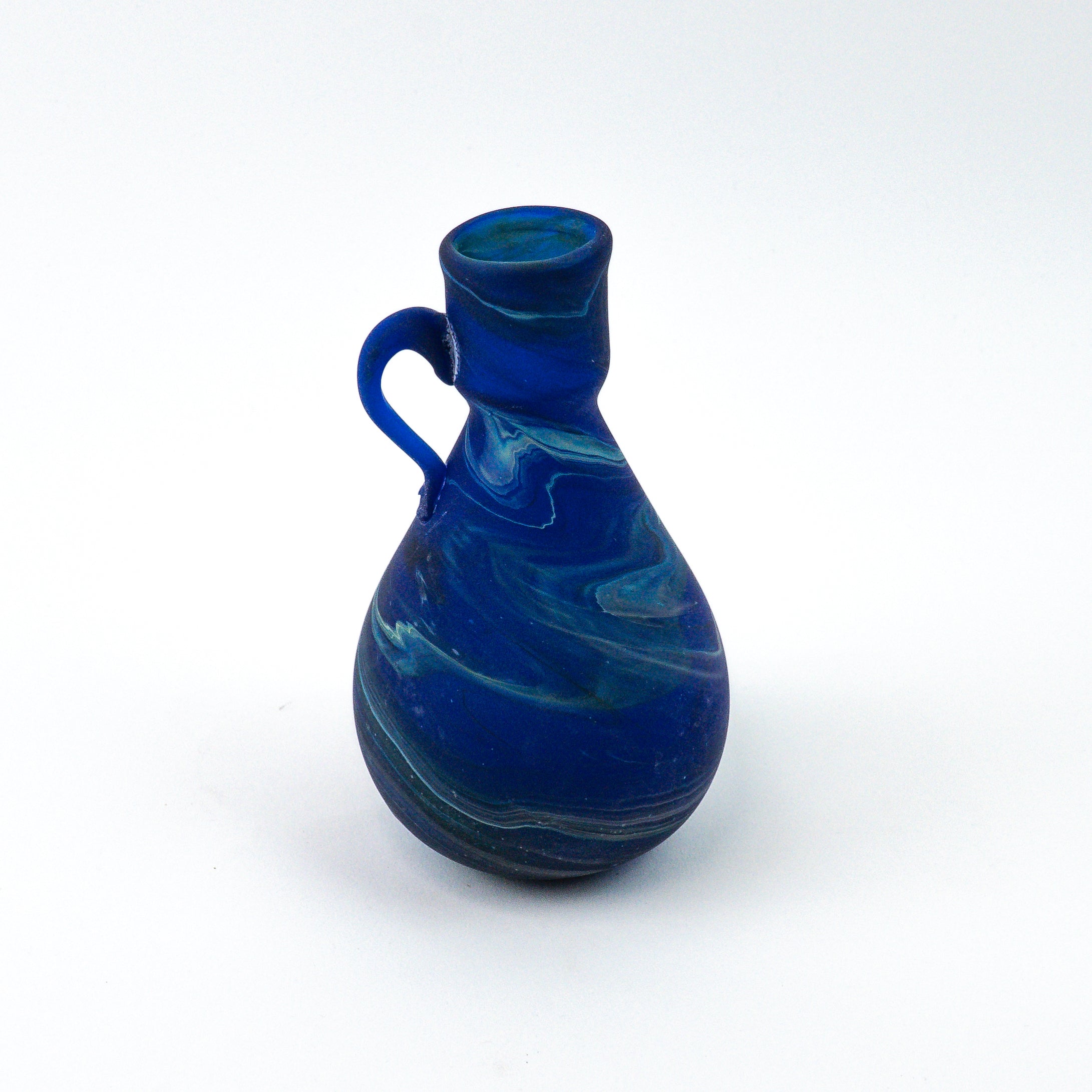 Hebron Mini Carafe / Vase Blue – Recycled Glass & Handblown