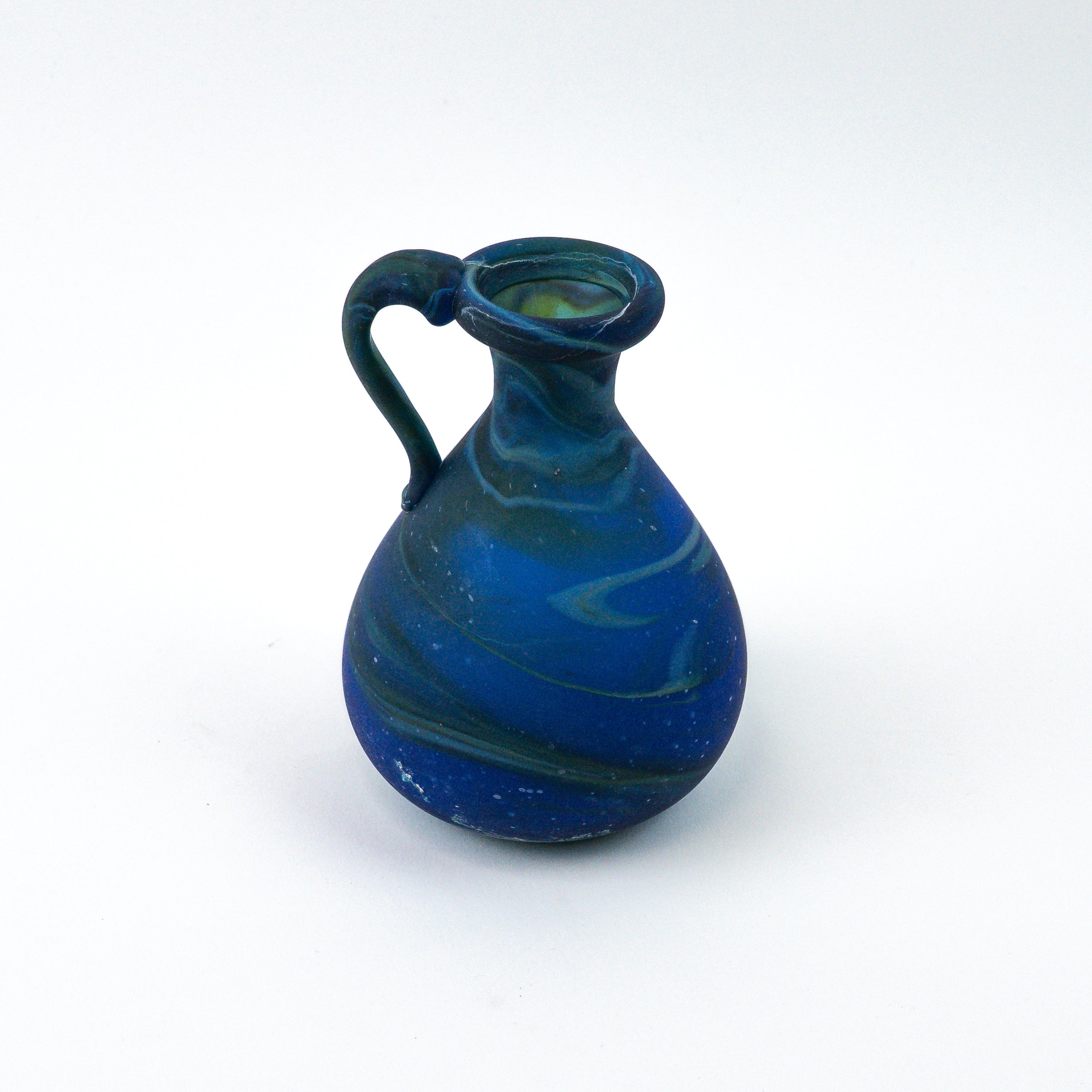 Hebron Mini Carafe / Vase Blue – Recycled Glass & Handblown
