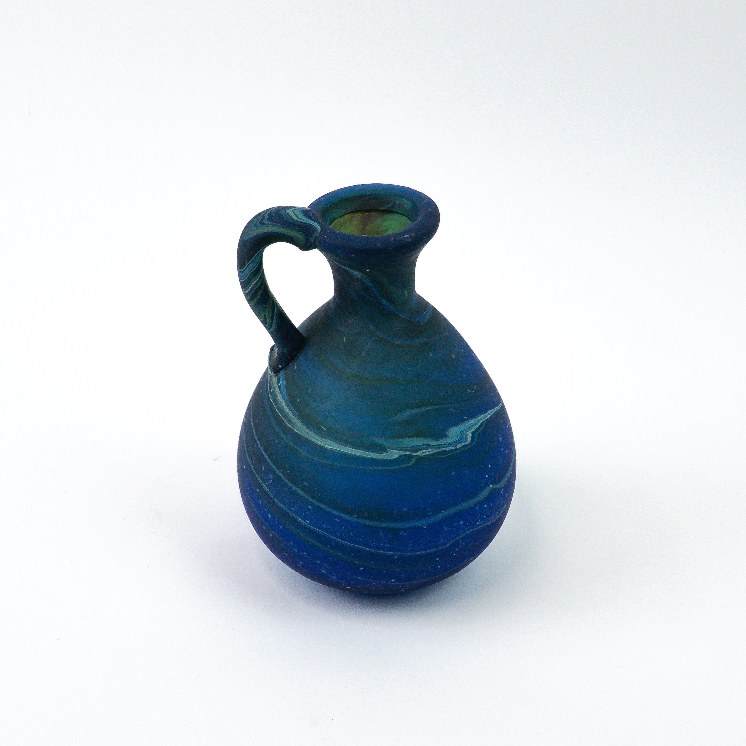 Hebron Mini Carafe / Vase Blue – Recycled Glass & Handblown