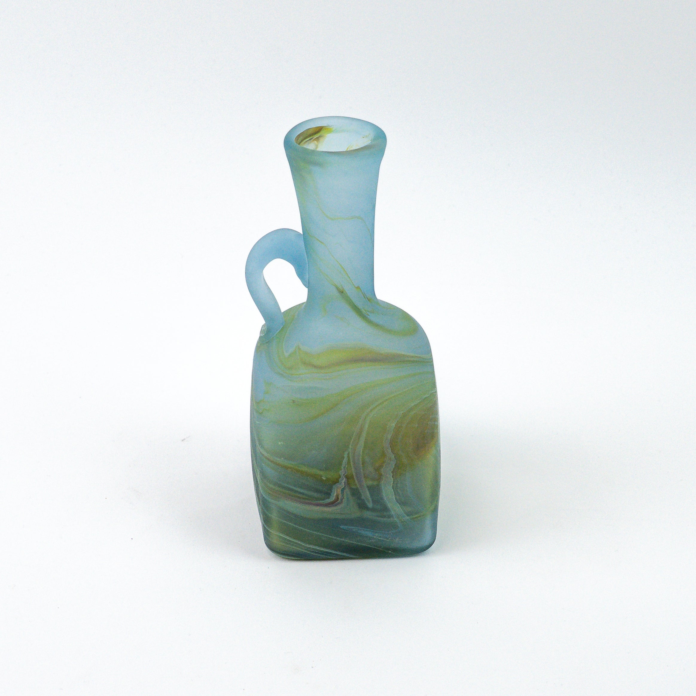 Hebron Mini Carafe / Vase Sky Blue – Recycled Glass & Hand-Blown