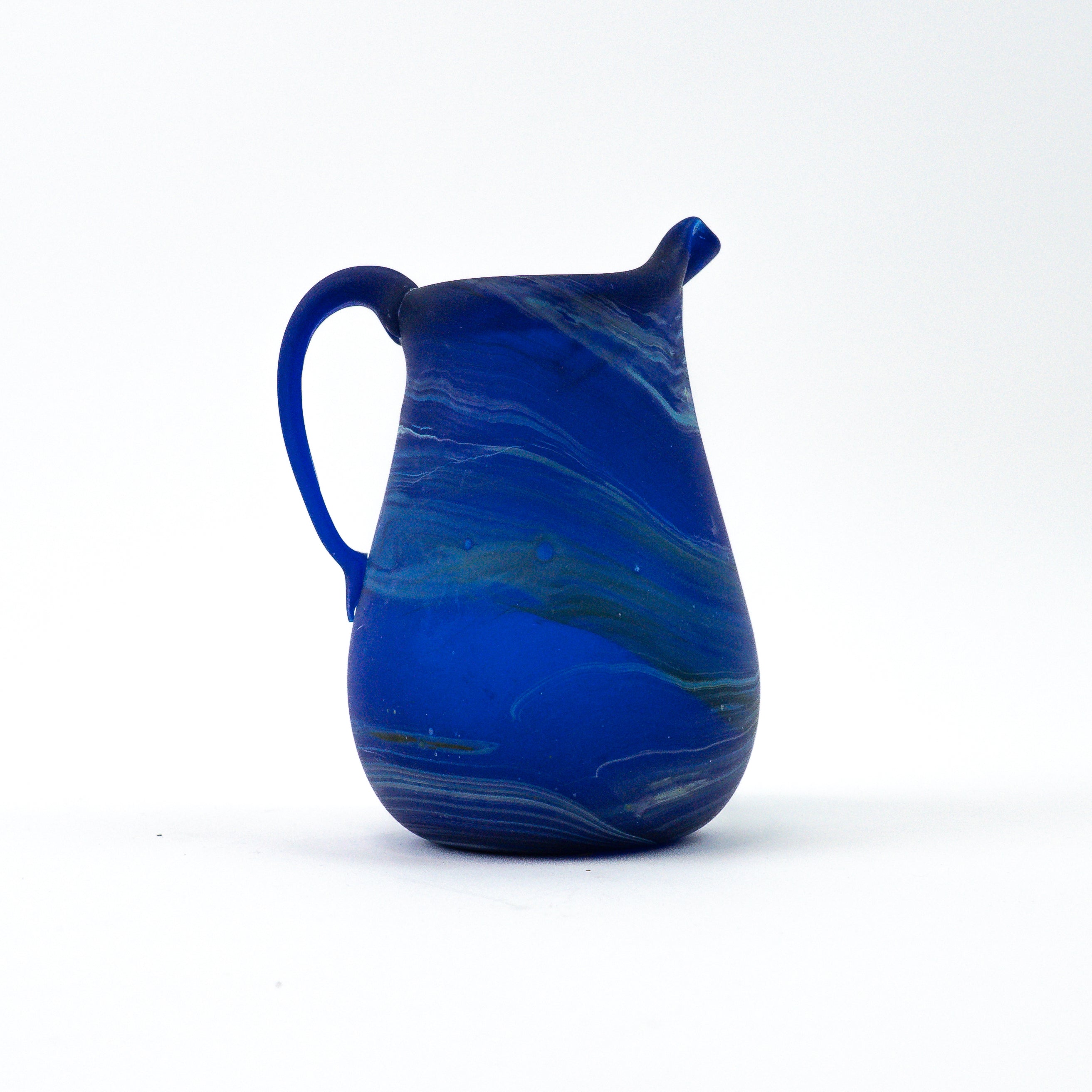 Hebron Mini Carafe / Vase Blue – Recycled Glass & Handblown