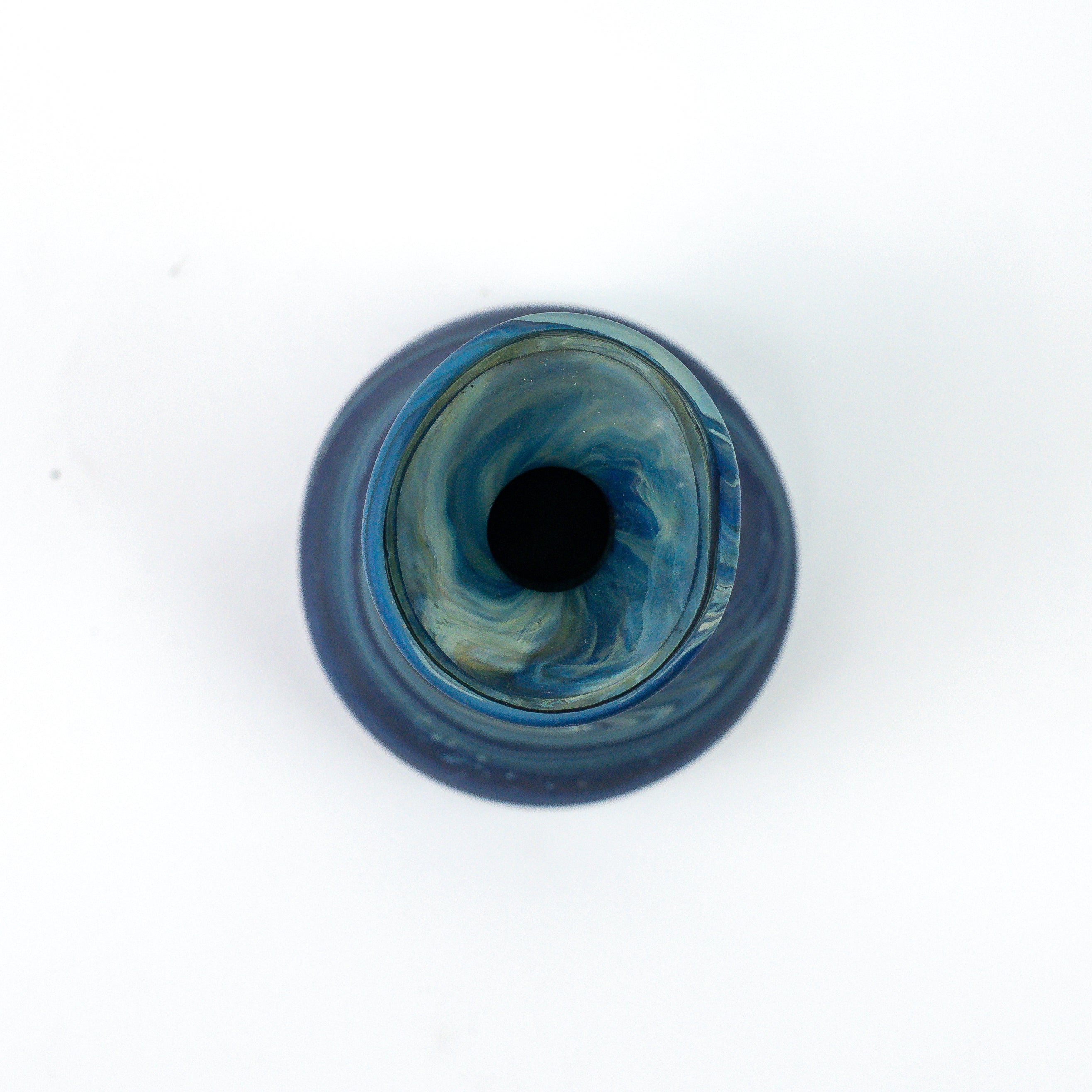 Hebron Mini Vase Blue – Recycled Glass & Hand-blown