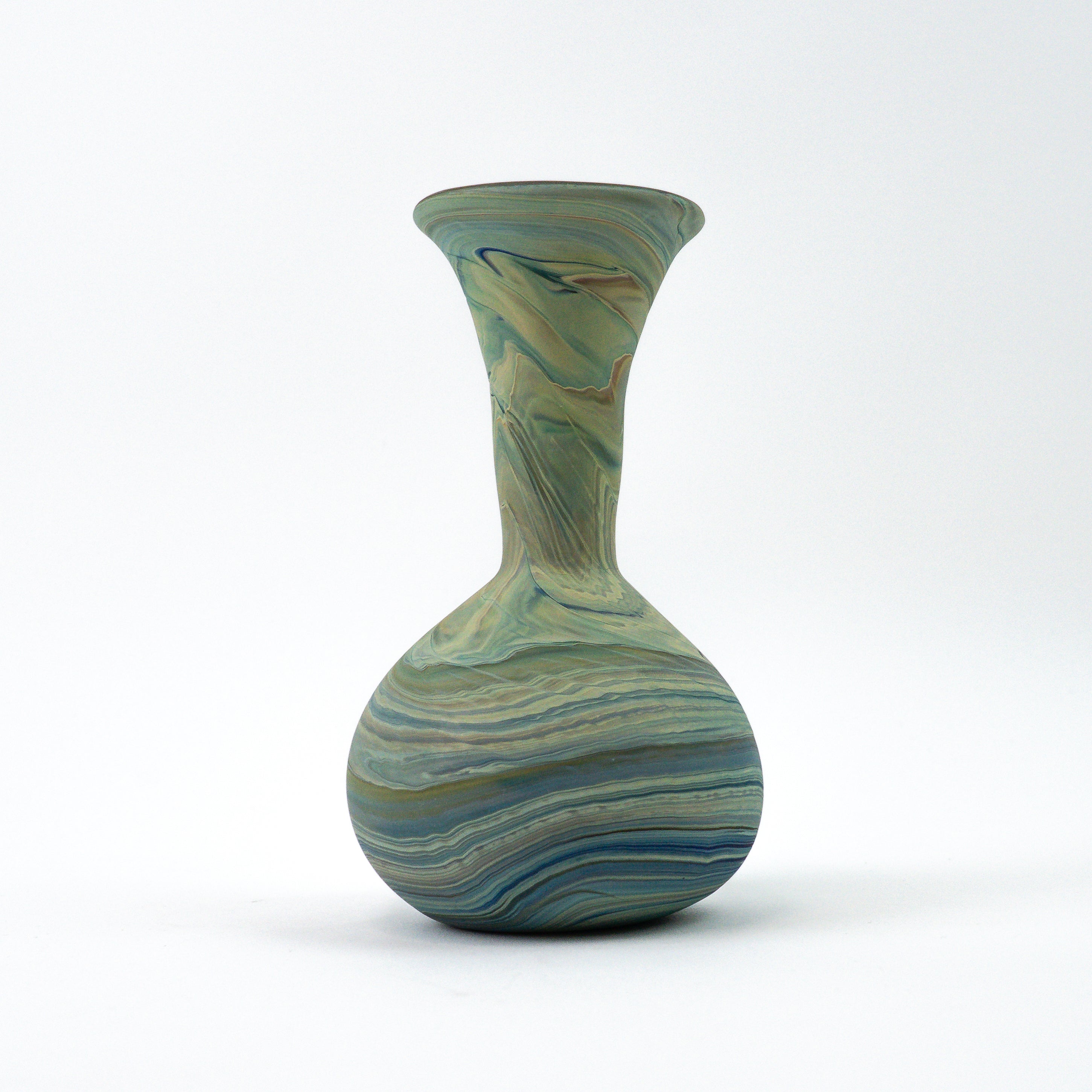 Hebron Mini Vase Green – Recycled Glass &amp; Hand-Blown