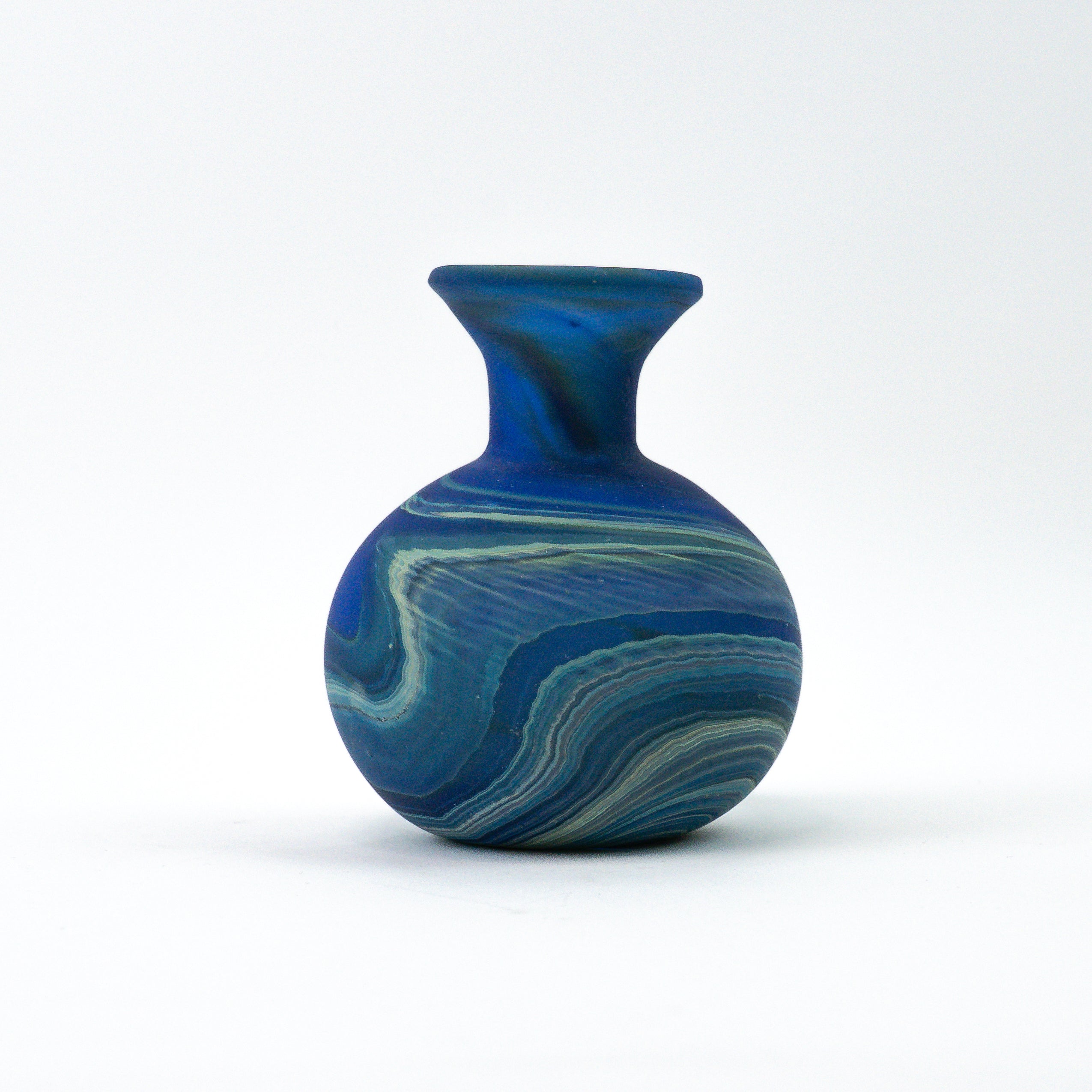 Hebron Mini Vase Blue – Recycled Glass &amp; Handblown